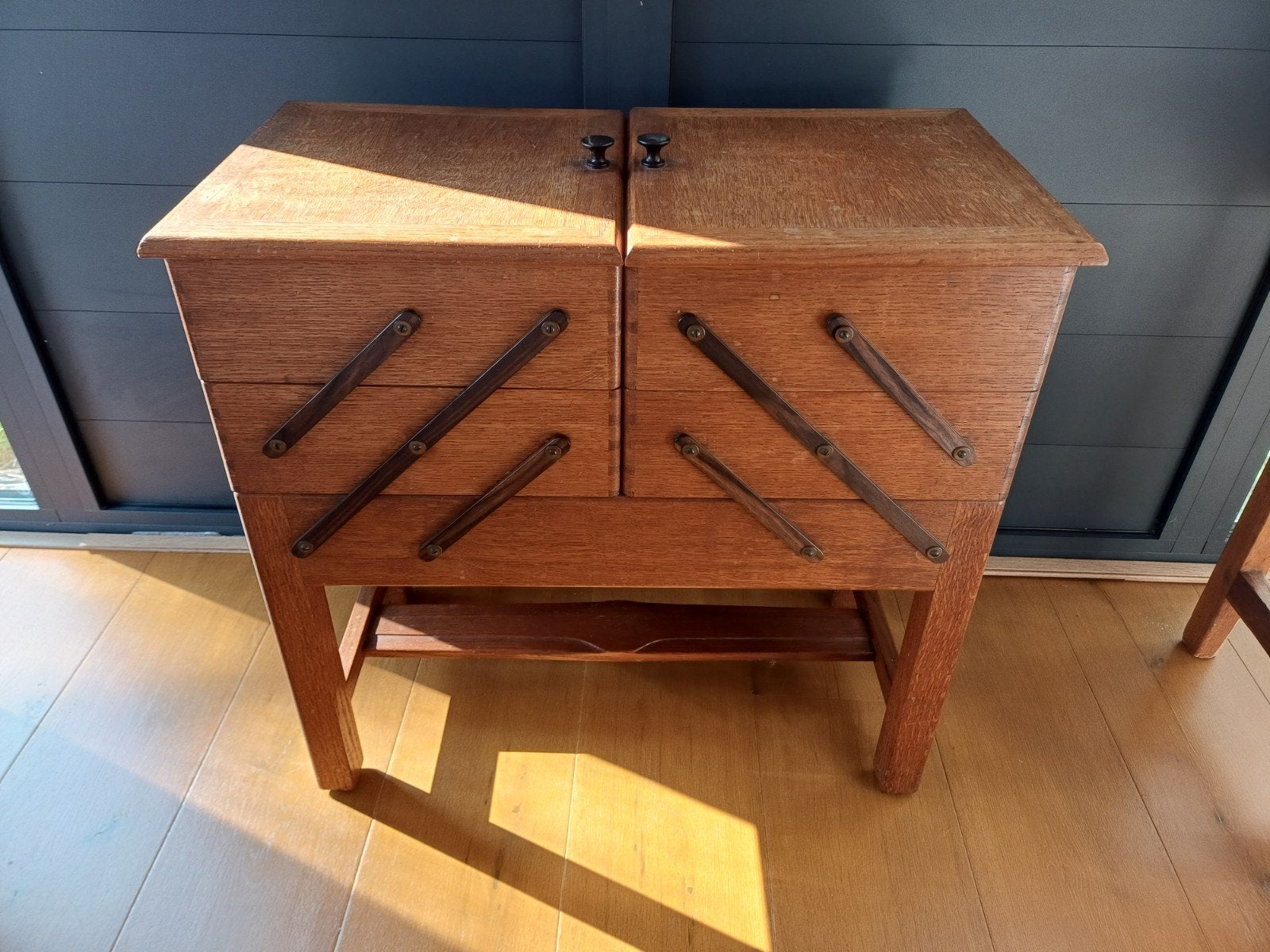 Vintage Naaigerei Opbergkastje - Houten Naaikistje, Ophalen