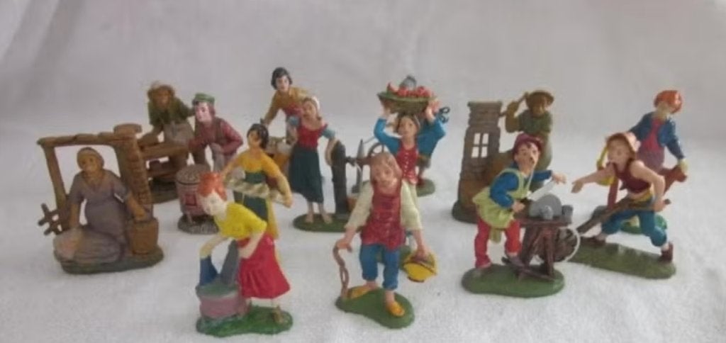 14 Figuren meest Fontanini made in Italy 10 cm Kerst figuren, Ophalen of Verzenden, Zo goed als nieuw
