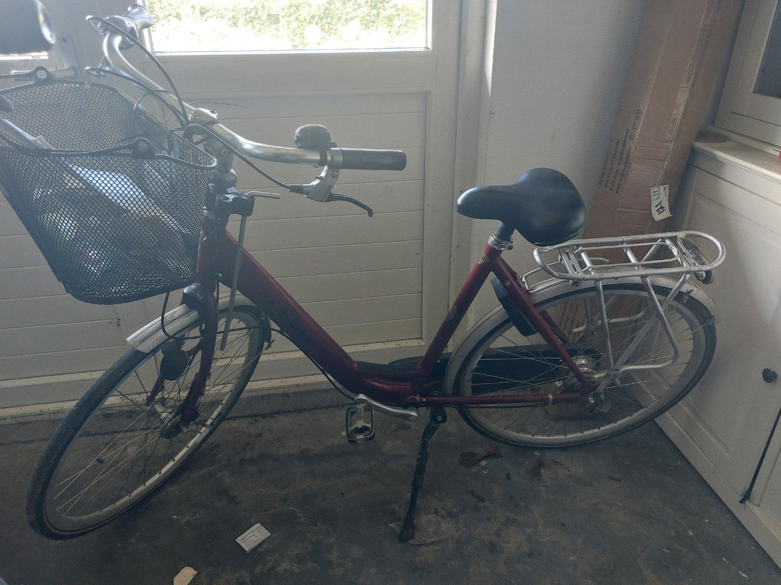 Kroefiets met mandje en bagagedrager, Fietsen en Brommers, Gebruikt, Velgrem, 50 tot 53 cm, Ophalen