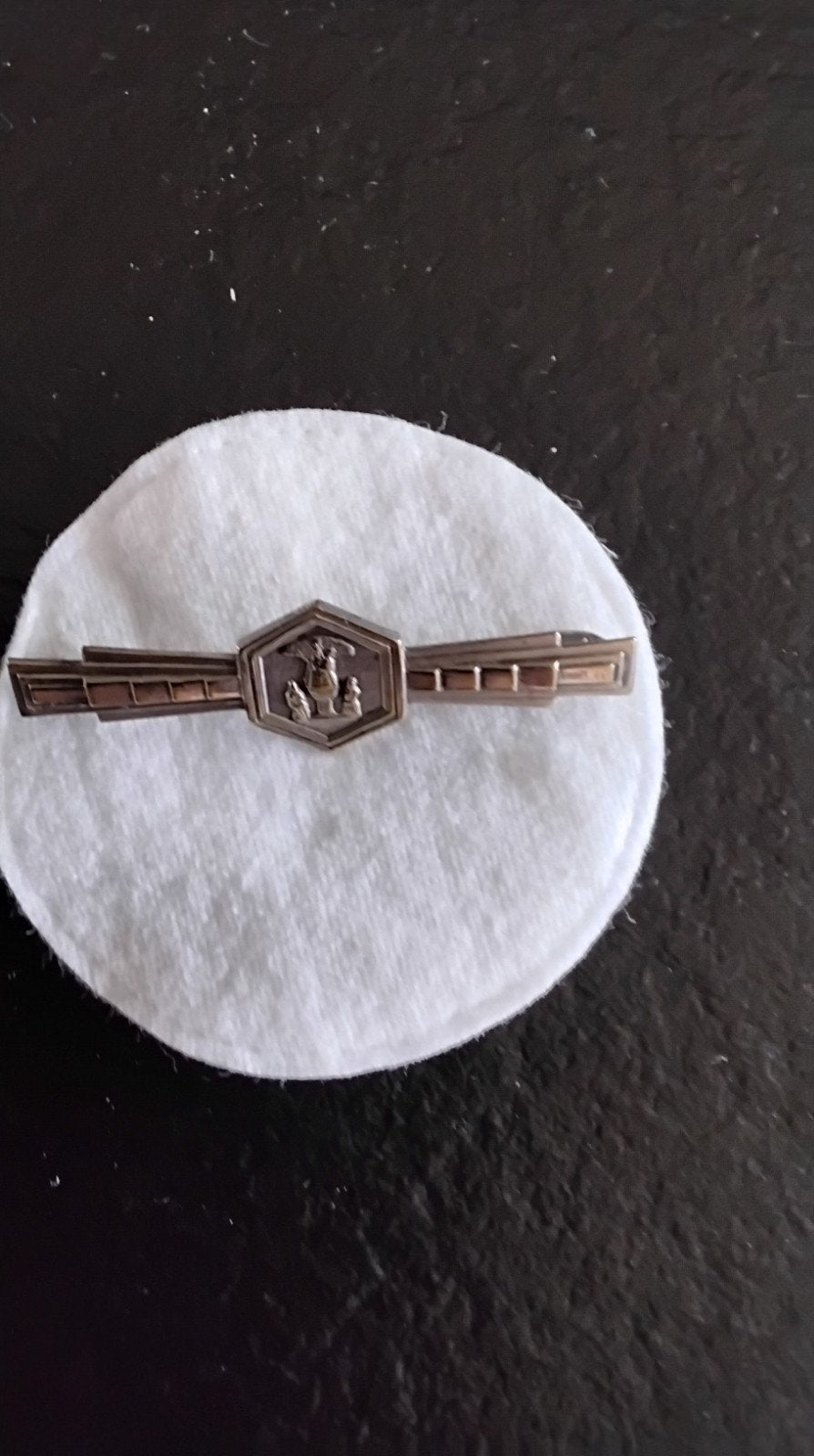 Vintage Broche met Uniek Ontwerp, Overige materialen, 4 tot 7 cm, Gebruikt, Ophalen of Verzenden