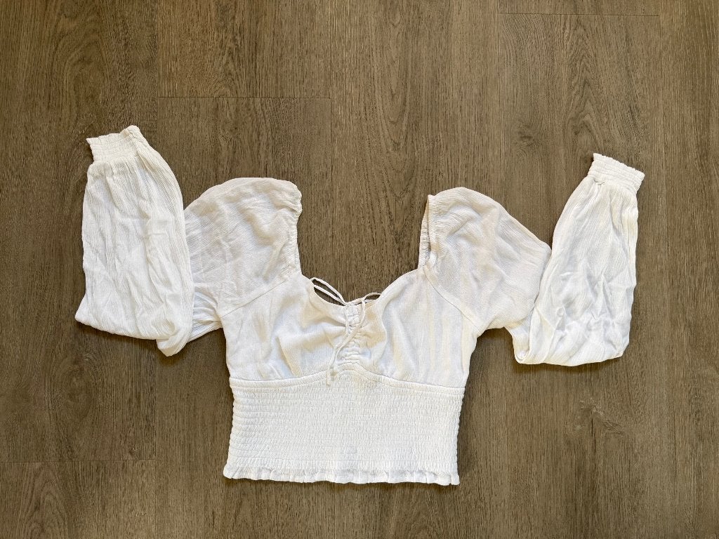 Longsleeve crop top wit maat M van Hollister (nieuw), Maat 38/40 (M), Wit, Nieuw, Ophalen of Verzenden