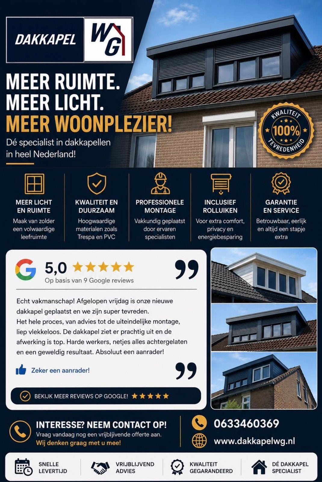 Dakkapel op maat – Meer ruimte en licht –Scherpe prijzen, Doe-het-zelf en Verbouw, Kozijnen en Schuifpuien, Ophalen, Kunststof