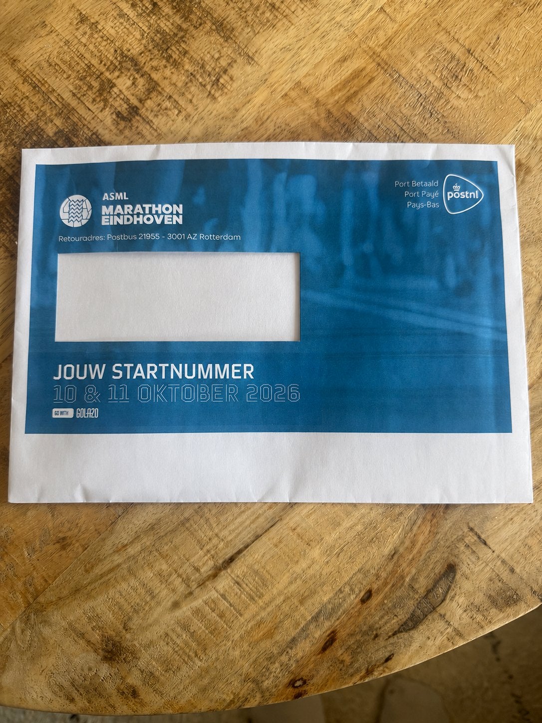 Startnummer halve marathon Eindhoven