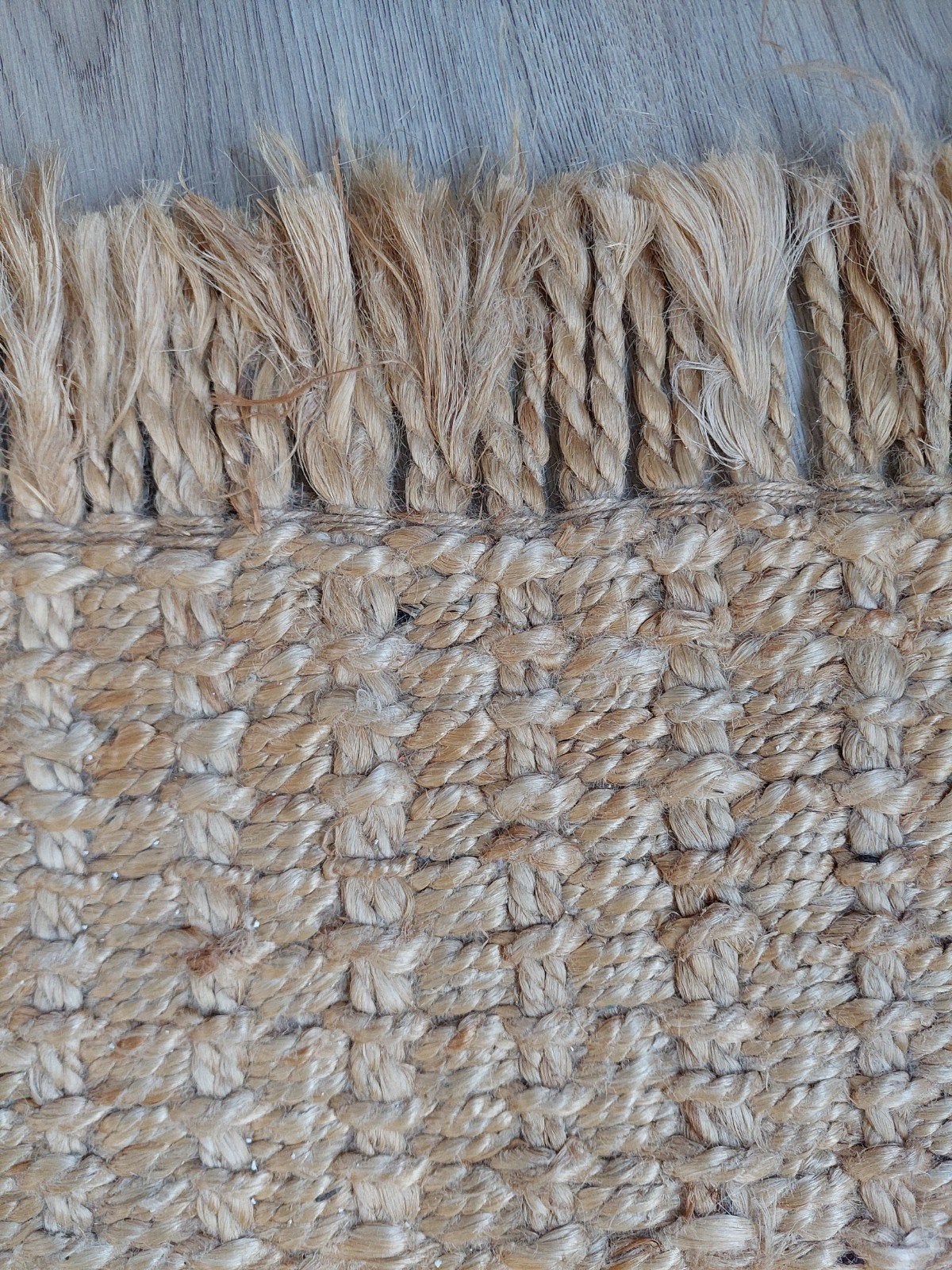 Handgemaakt naturel Jute Vloerkleed 140x200 - zgan, Ophalen, 100 tot 150 cm, Zo goed als nieuw, Beige