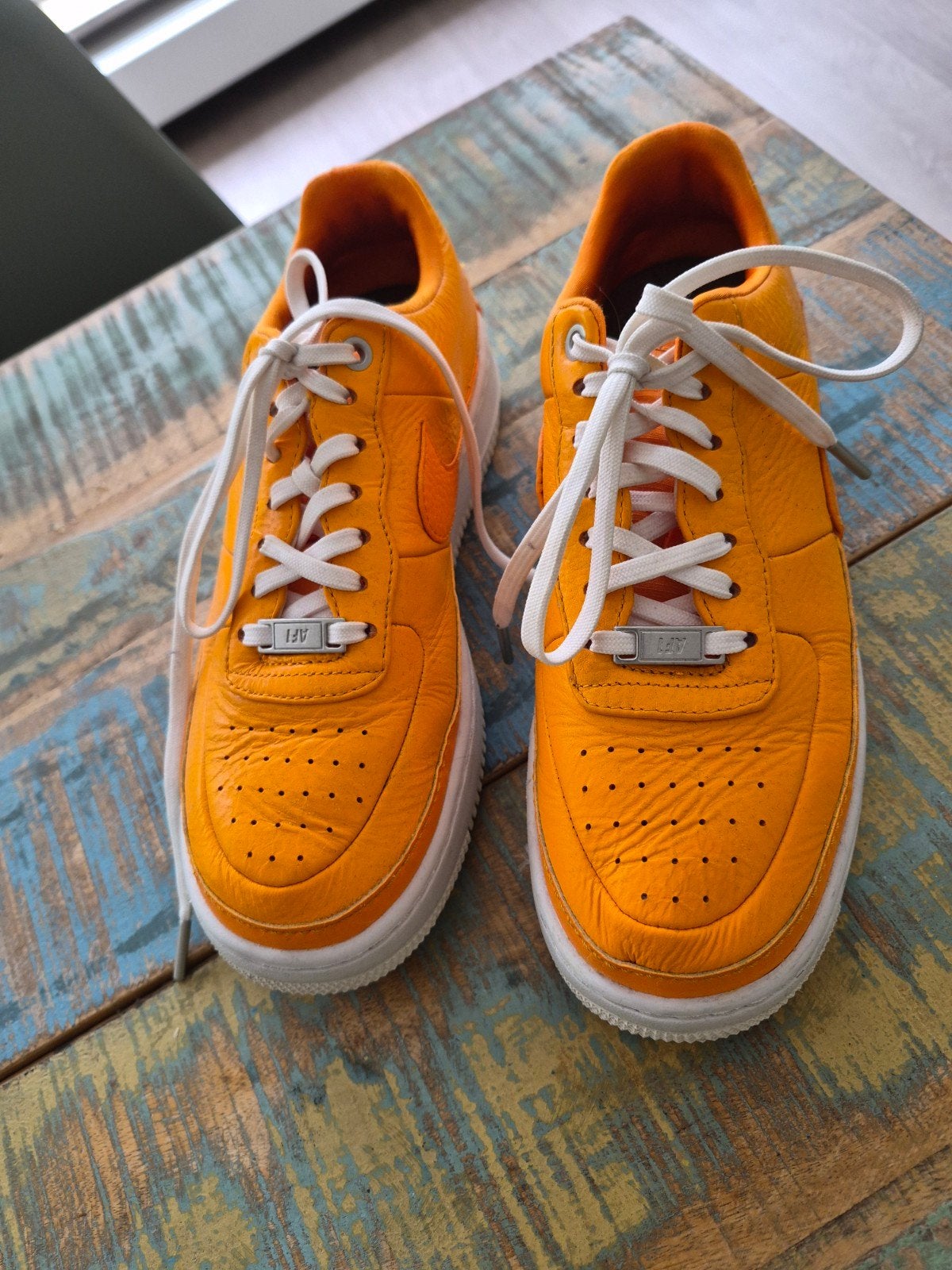 Oranje, leren Nike Air sneakers maat 41, Nike, L00, Schoenen, Ophalen of Verzenden