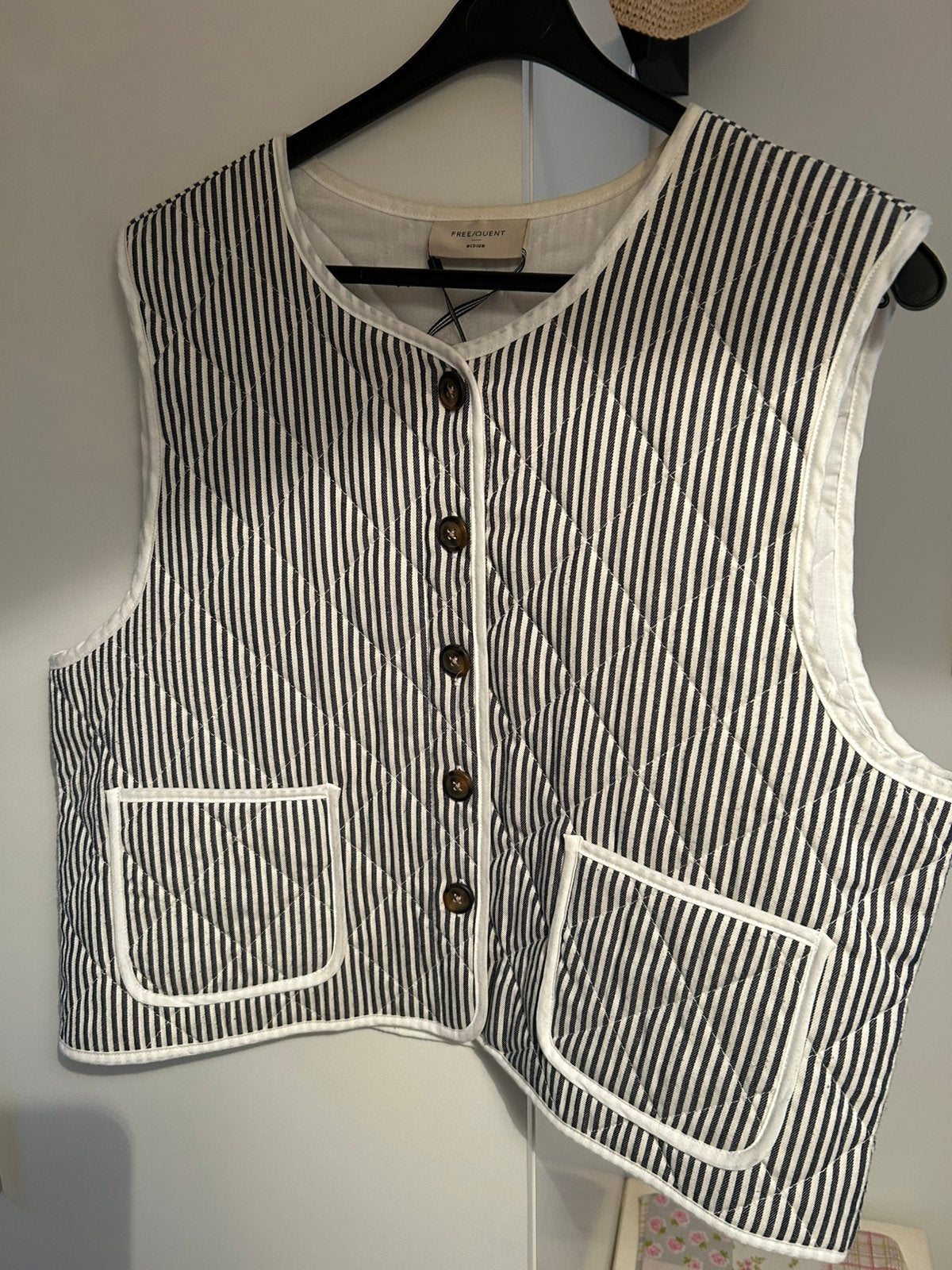 Gilet dames 40-42 gloednieuw marineblauw wit, Ophalen of Verzenden, Nieuw, Maat 42/44 (L), Wit