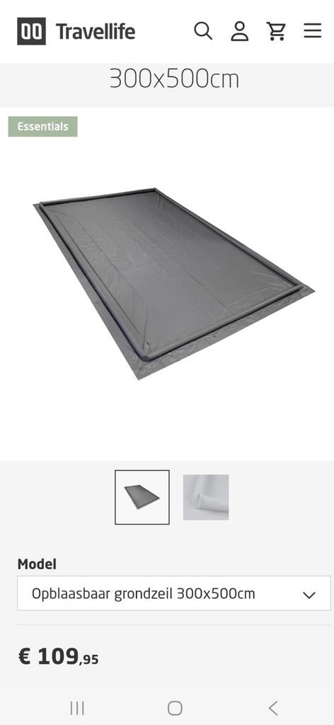 Travellife Opblaasbaar Grondzeil 300x500 cm, Caravans en Kamperen, Ophalen, Nieuw