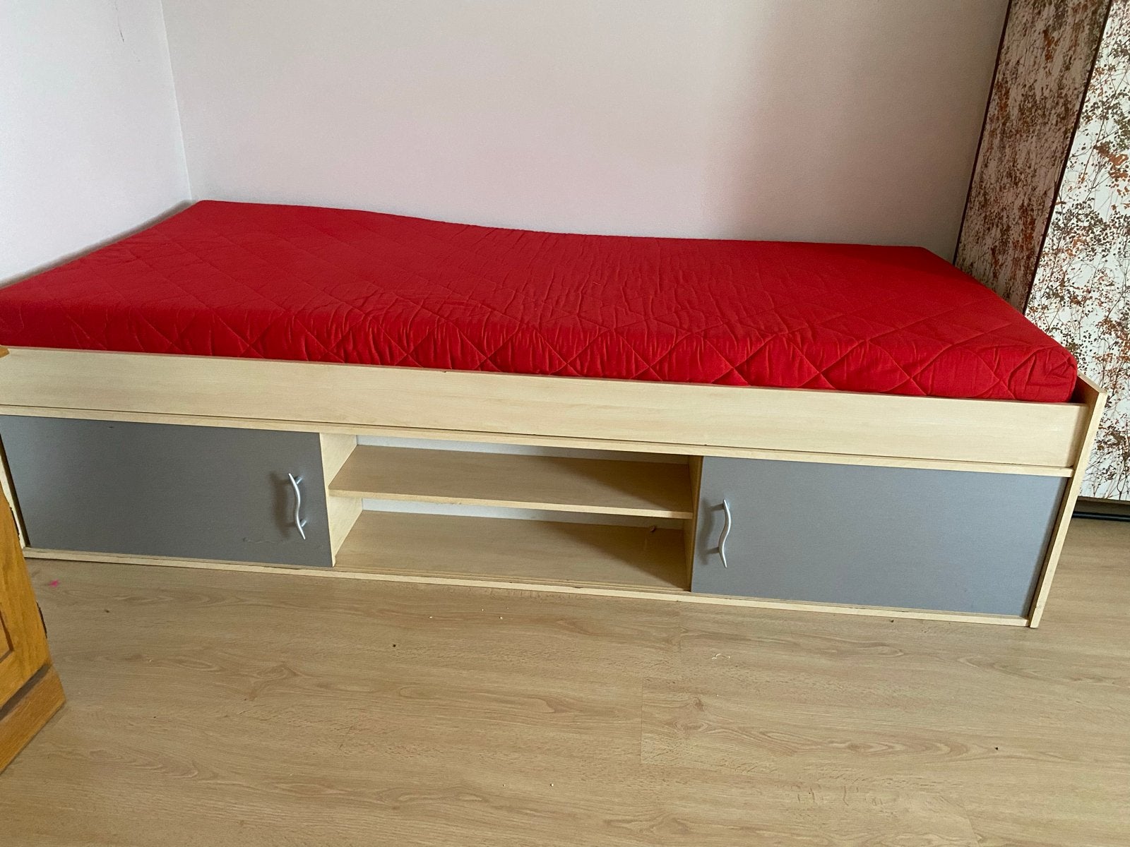 Eenpersoonsbed met opbergruimte, Ophalen, Gebruikt, 90 cm, 200 cm