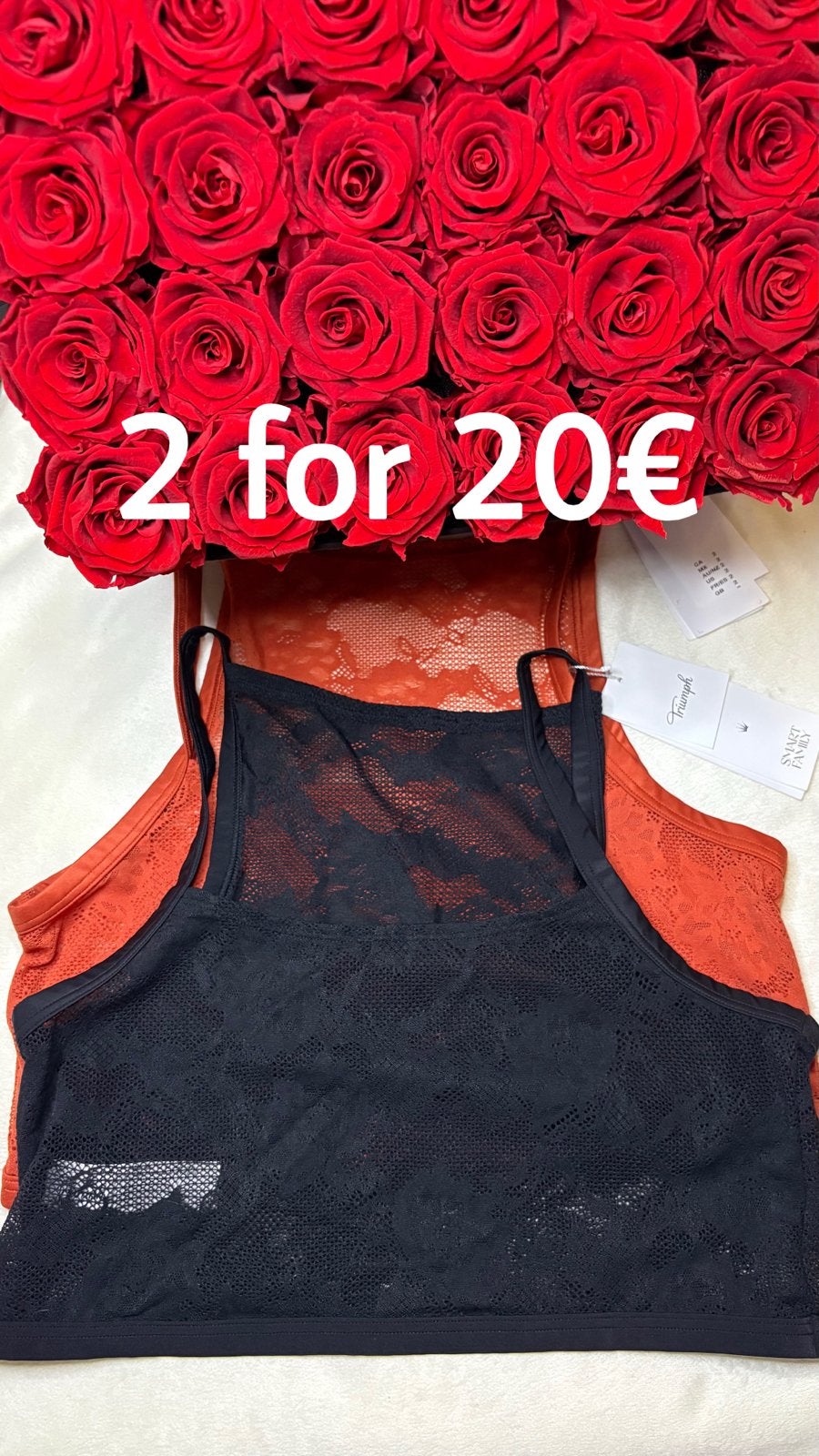 2x Triumph Smart Family Bralette - Zwart & Oranje, Verzenden, Zwart, BH