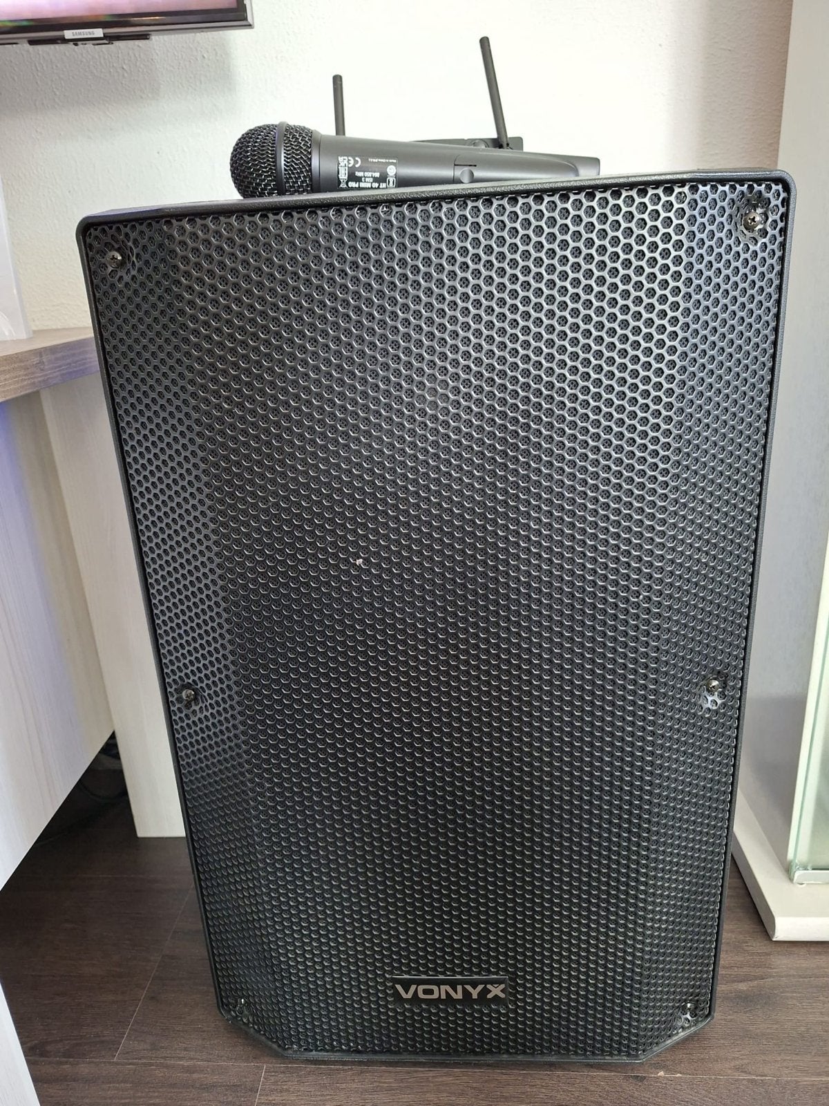 Vonyx VSS120 speakerset / PA set met Behringer mengpaneel, Ophalen, Gebruikt, 10 tot 20 kanalen, Microfooningang