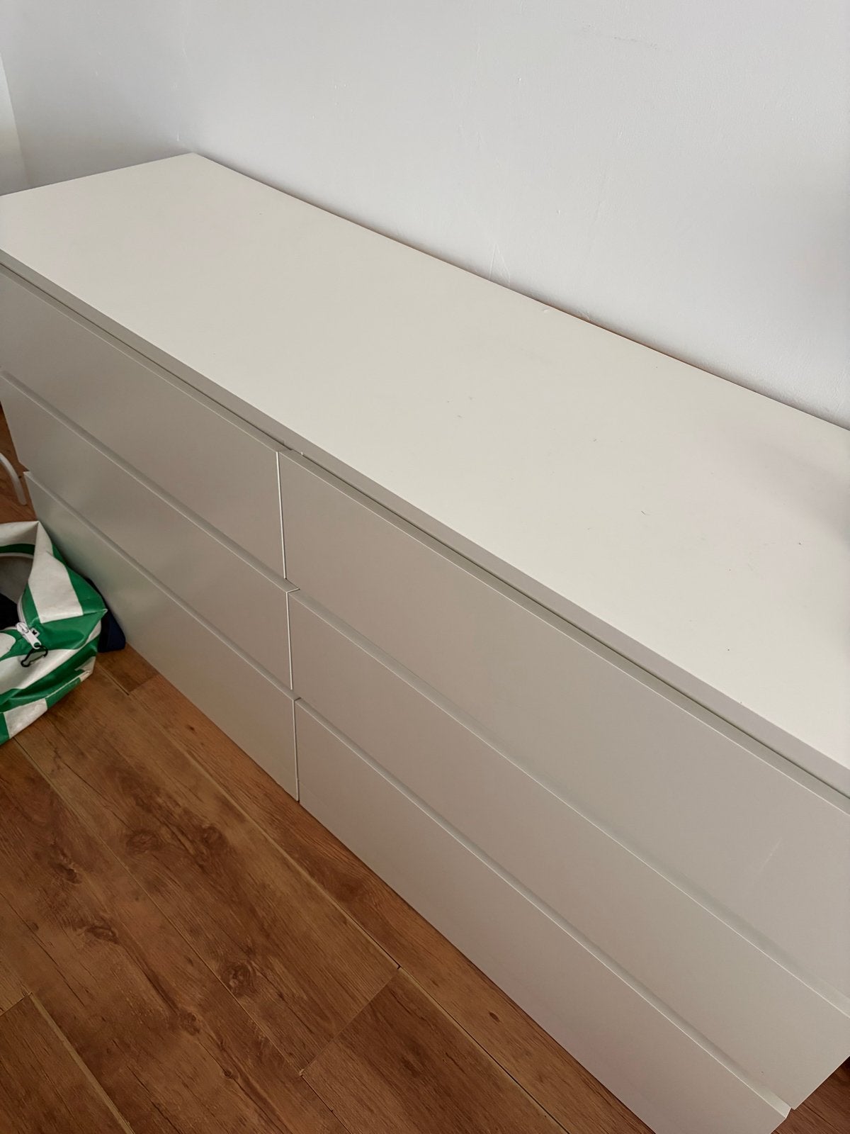 IKEA MALM 6-drawer chest – White – 160x48x78 cm, Huis en Inrichting, Overige materialen, Gebruikt, 100 tot 150 cm, 5 laden of meer