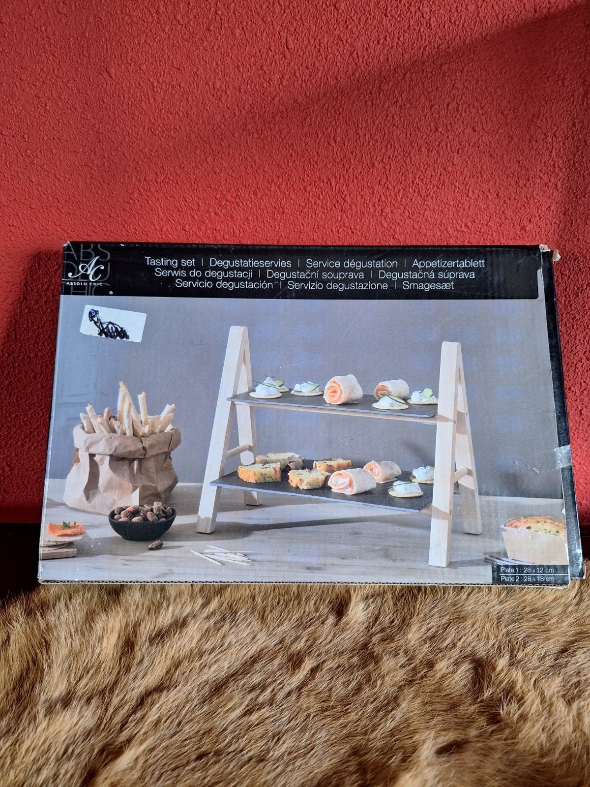 Absolu Chic Degustatieset - Serveerplank met 2 etages, Hout, Snij-/serveerplank, Nieuw, Ophalen of Verzenden