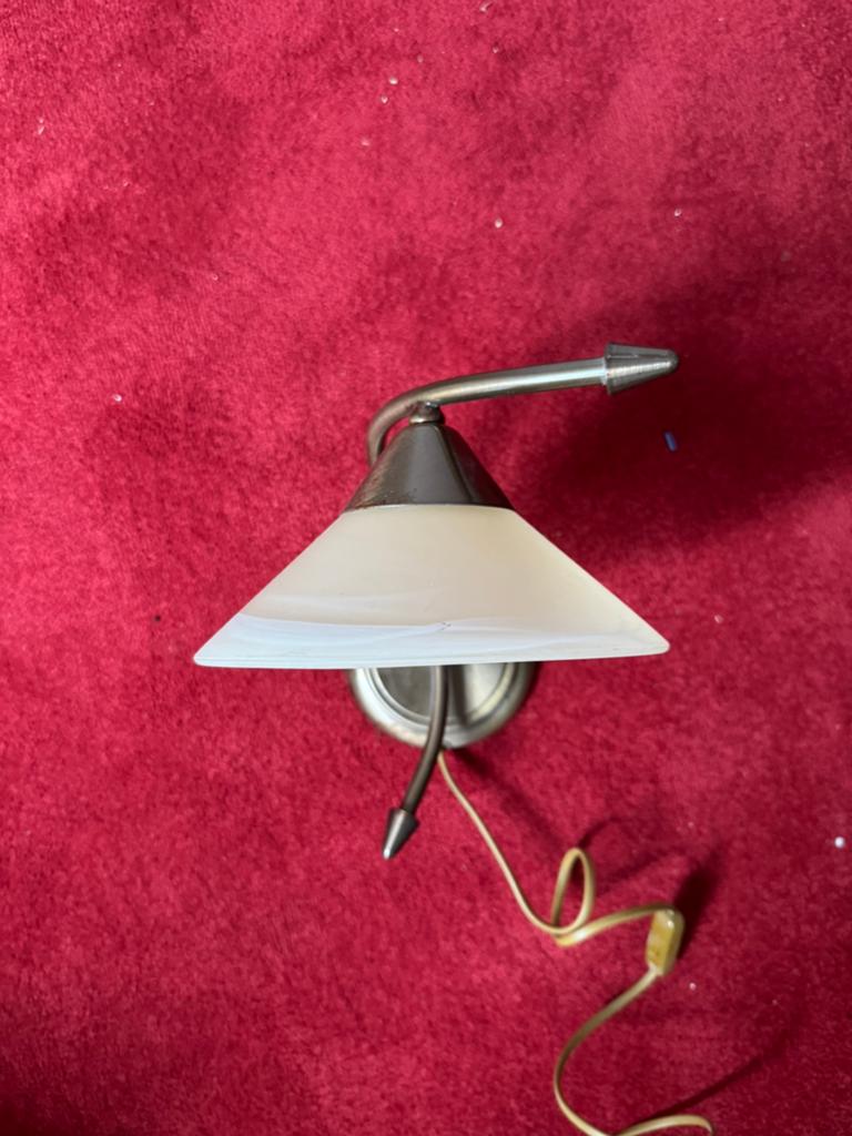 Italiaanse design wandlamp met glazen kap, Ophalen, Gebruikt, Glas