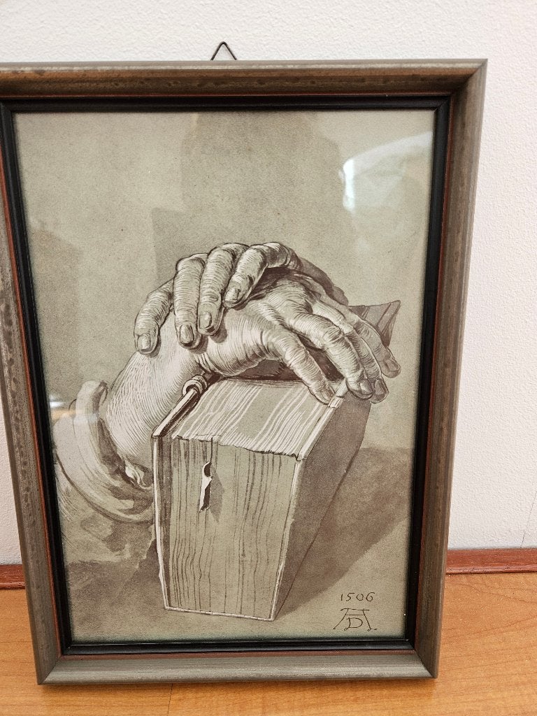 Print: Dürer, Albrecht - Handstudie met Bijbel - 1506, Ophalen, Minder dan 50 cm, 5 – 50, Print