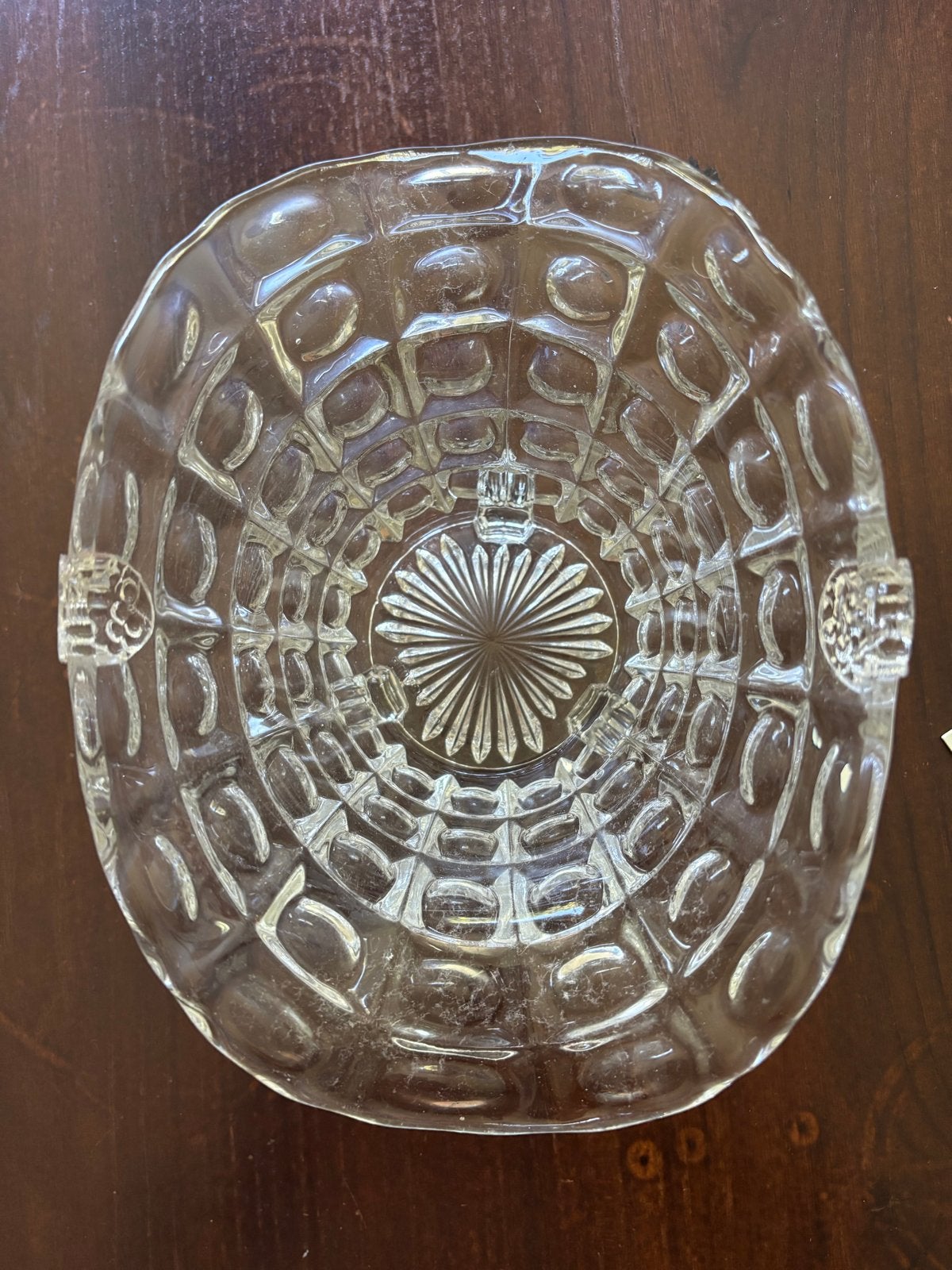 Vintage Glazen Schaal op Voetjes - Art Deco Stijl, Ophalen of Verzenden