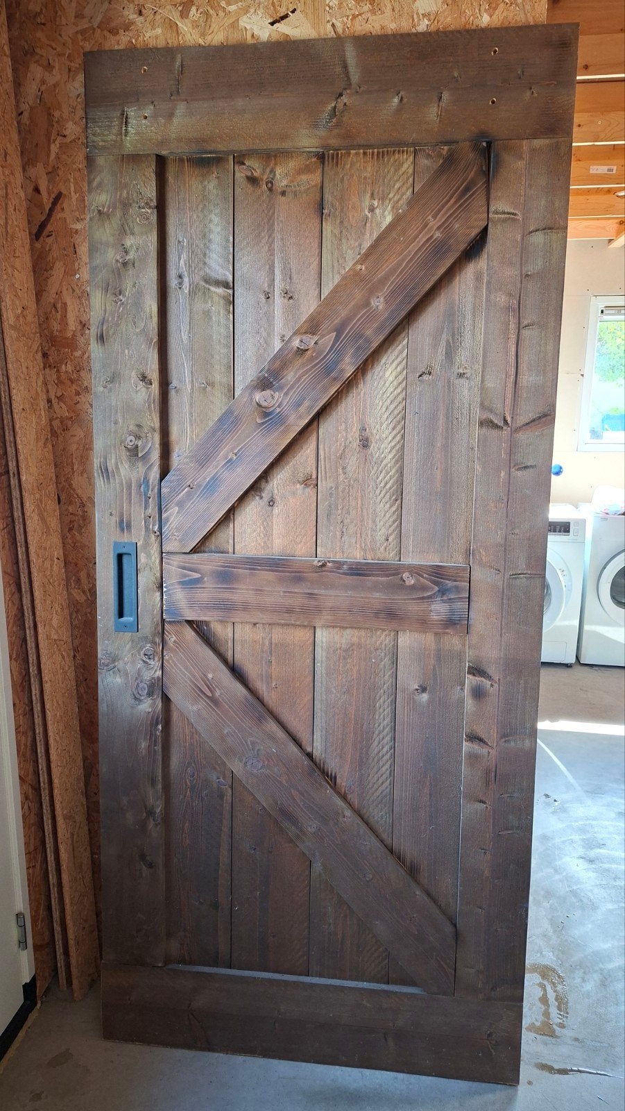 Rustieke houten schuifdeur - Barn door stijl, Doe-het-zelf en Verbouw, Deuren en Horren, Ophalen, 80 tot 100 cm, 215 cm of meer