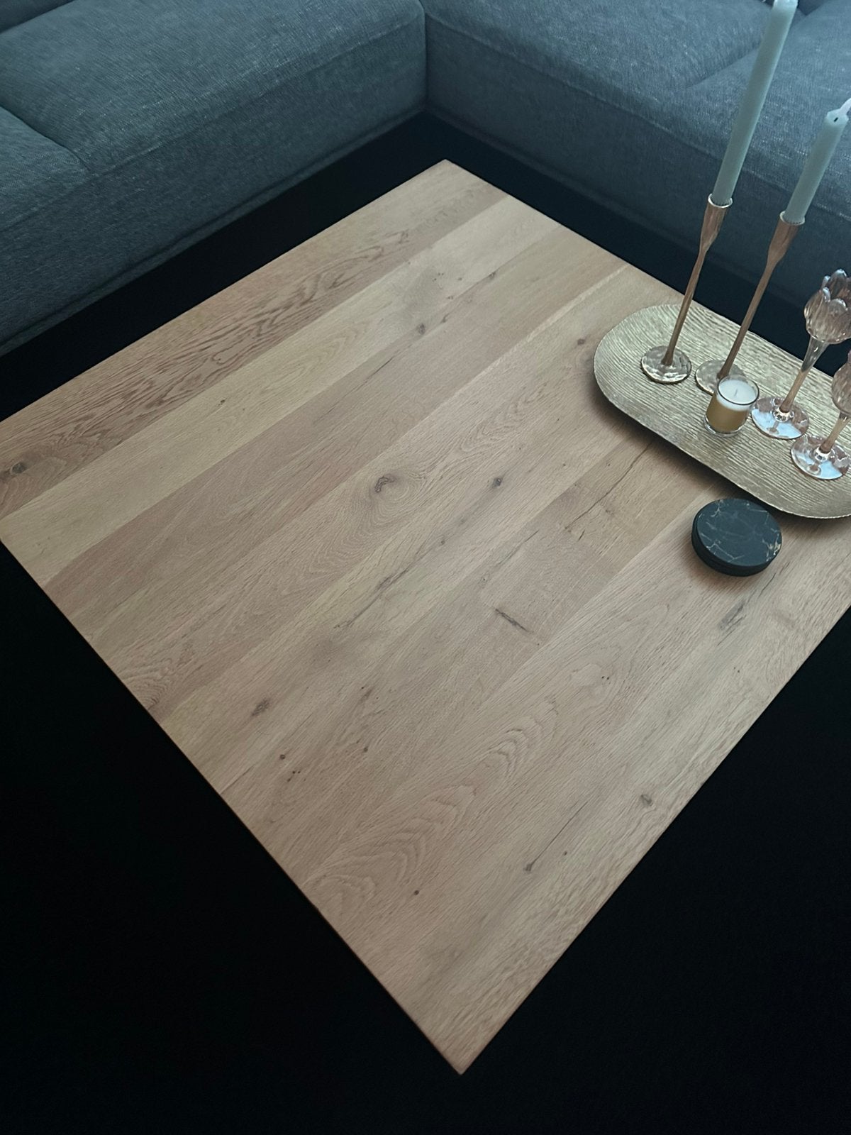 Blank eiken salon tafel, Huis en Inrichting, Tafels | Salontafels, Ophalen, 50 tot 100 cm, Eikenhout, 50 tot 100 cm