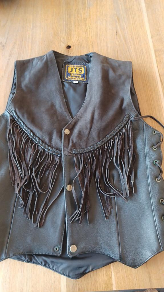 JTS Leren Vest met Franjes - dames maat s, Motoren, Kleding | Motorkleding, Ophalen of Verzenden, Dames