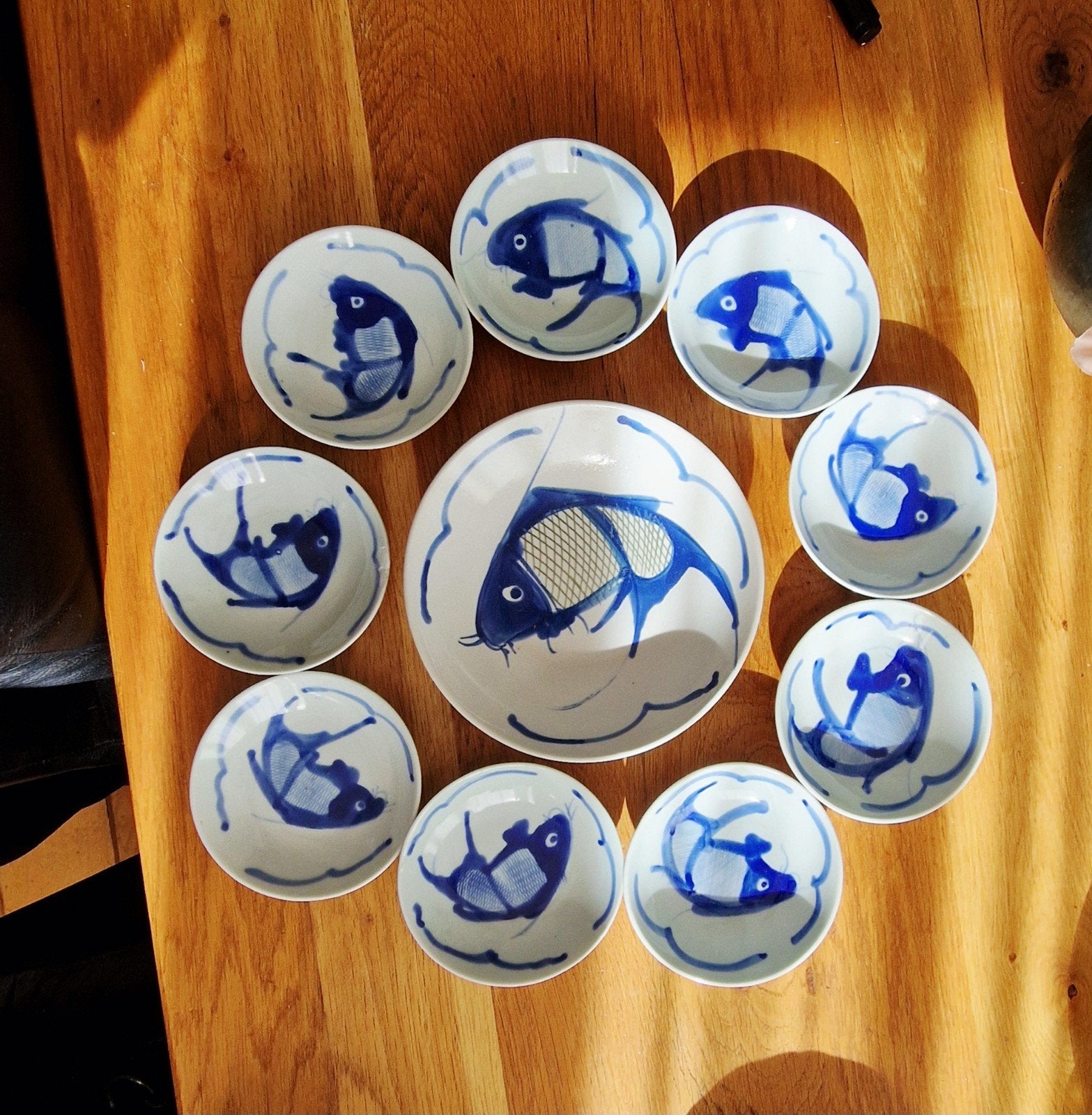 10 delig set handbeschilderd porselein, Ophalen of Verzenden