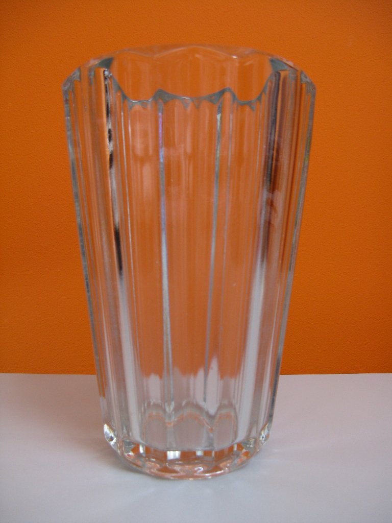 retro vintage glazen / kristallen vaas 1960s, Ophalen of Verzenden