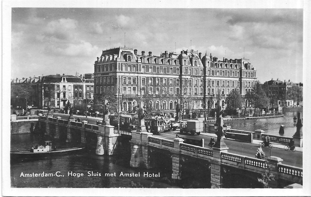 AK Amsterdam - Hoge Sluis met Amstel Hotel, Verzamelen, Verzenden, 1920 tot 1940, Ongelopen, Noord-Holland