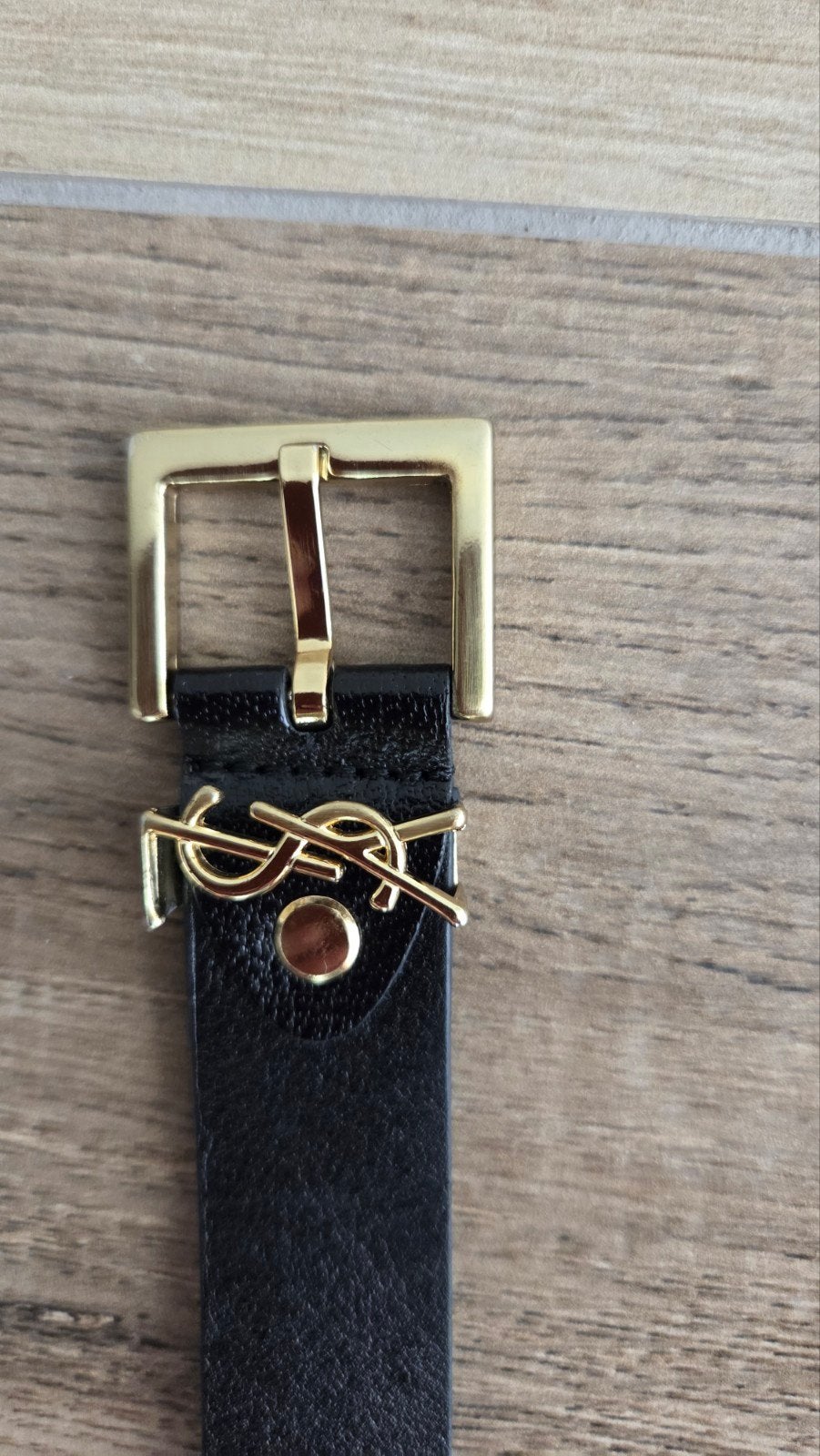 Saint Laurent Paris Zwarte Leren Riem met Gouden Gesp, Kleding | Dames, Riemen en Ceinturen, Minder dan 3 cm, 100 cm of meer, Tailleriem