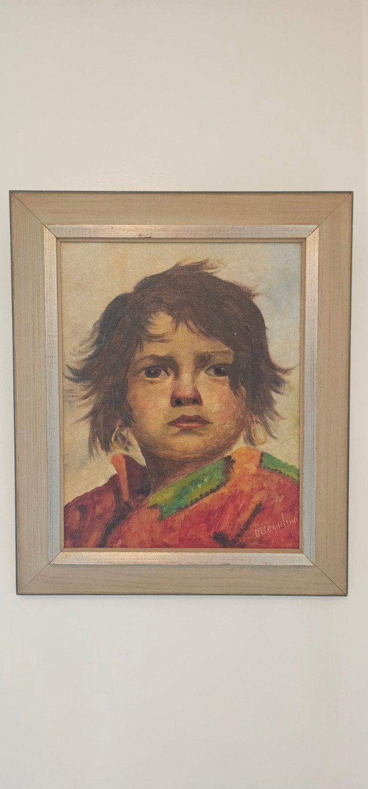 Portret van een kind - Olieverfschilderij gesigneerd, Antiek en Kunst, Kunst | Schilderijen | Klassiek, Ophalen