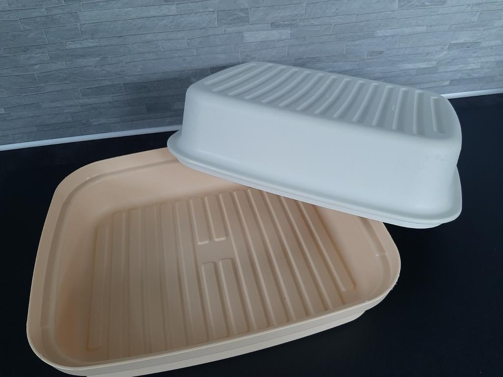Tupperware brooddoos bakkersdoos bewaardoos vintage p.stuk, Ophalen of Verzenden, Gebruikt, Geel