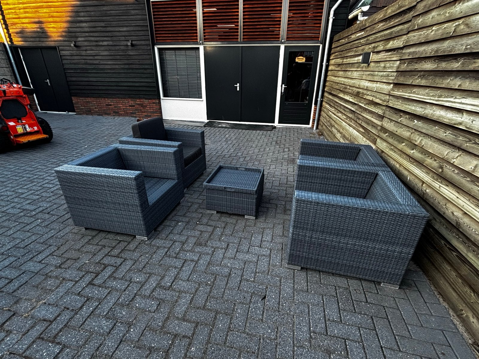 Robuuste Wicker Loungeset met Aluminium Frame en Kussens, Tuin en Terras, Ophalen, 4 zitplaatsen, Gebruikt, Loungeset