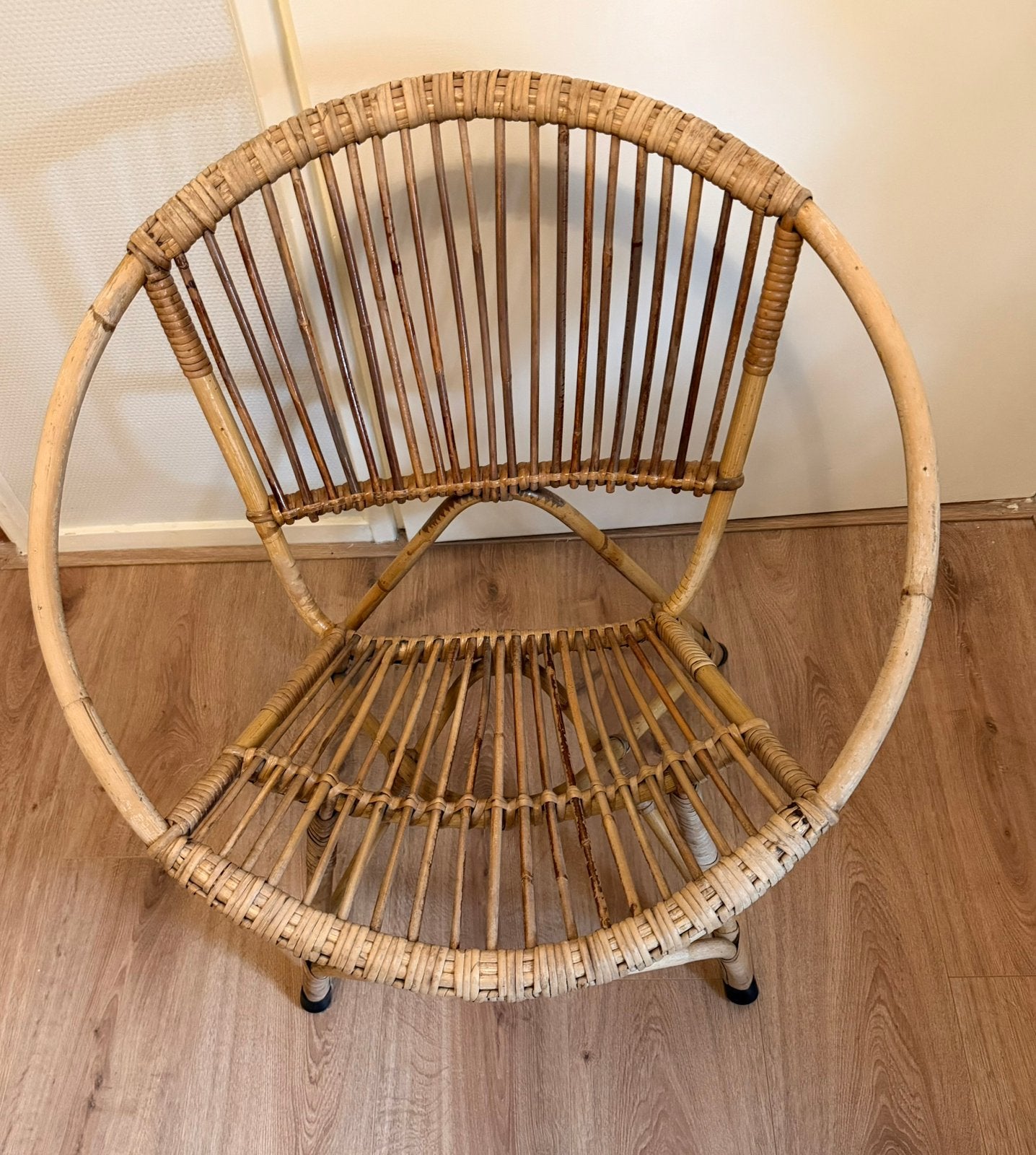 Rotan Rohe stoel, Ophalen, Bruin, Riet of Rotan, Zo goed als nieuw