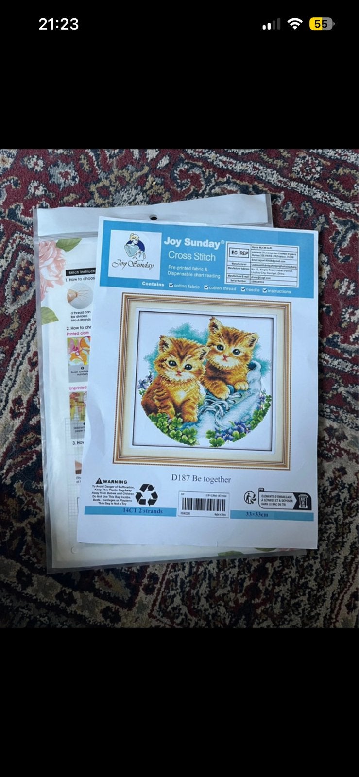 COMPLEET Borduurpakket katten voorbedrukt, Ophalen of Verzenden, Nieuw, Handborduren, Borduurpakket