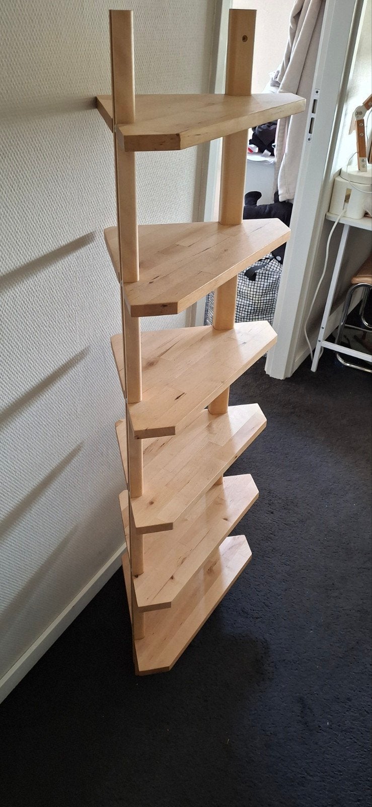 IKEA VÄRDE Hoekrek Berkenhout, Ophalen, Met plank(en), Minder dan 50 cm, Gebruikt