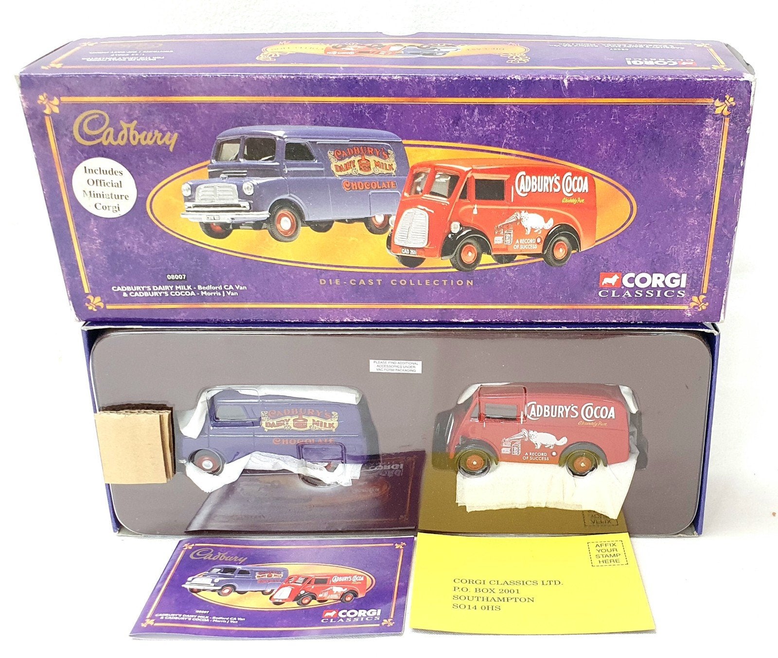 Corgi Toys 1:43 Cadbury's Morris & Bedford Bestelwagen Set, Ophalen of Verzenden, Nieuw, Auto, Corgi