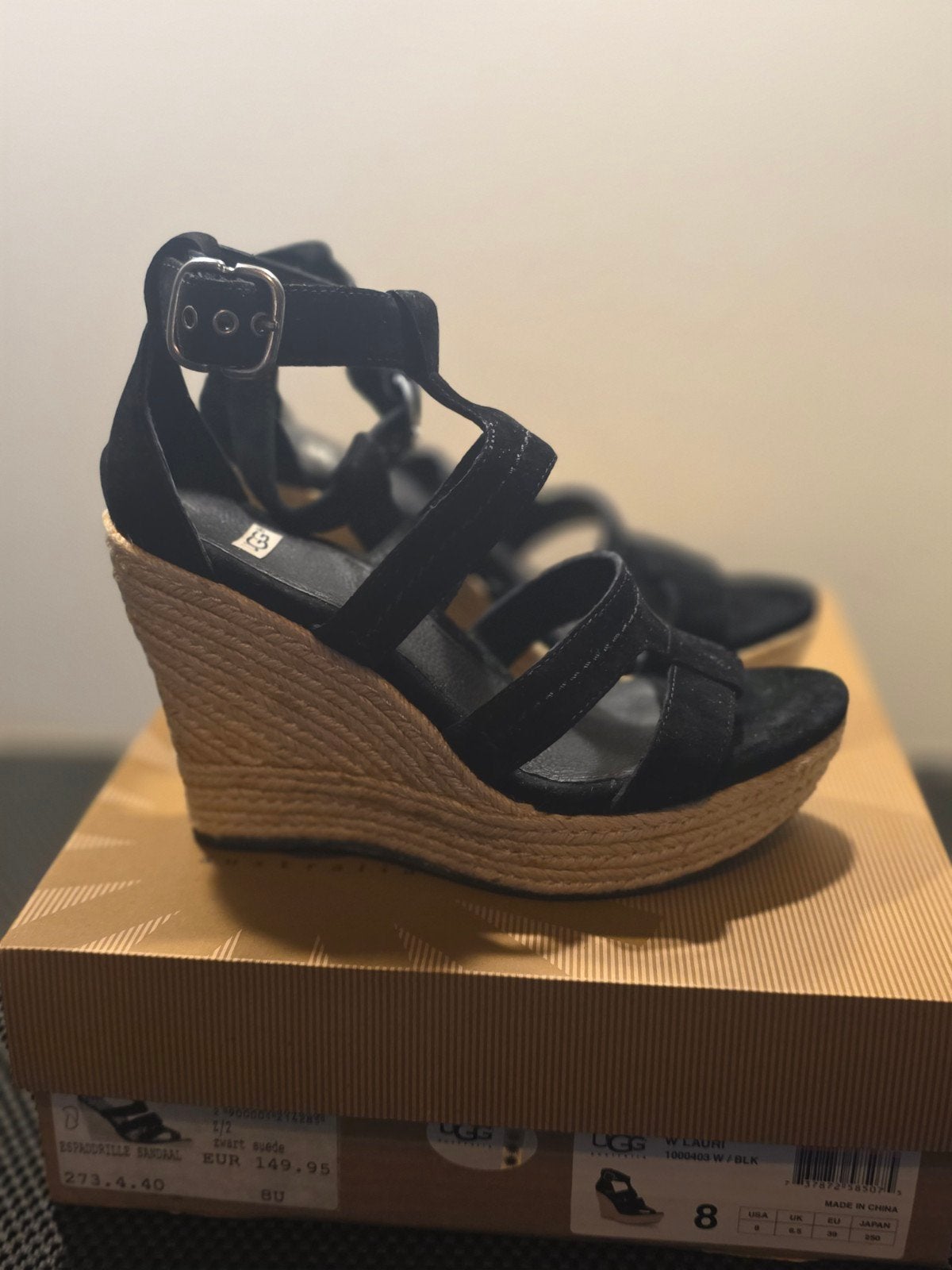 Nieuwe Uggs sandalen - Zwart suède espadrille, Zwart, Nieuw, Uggs, Sandalen of Muiltjes