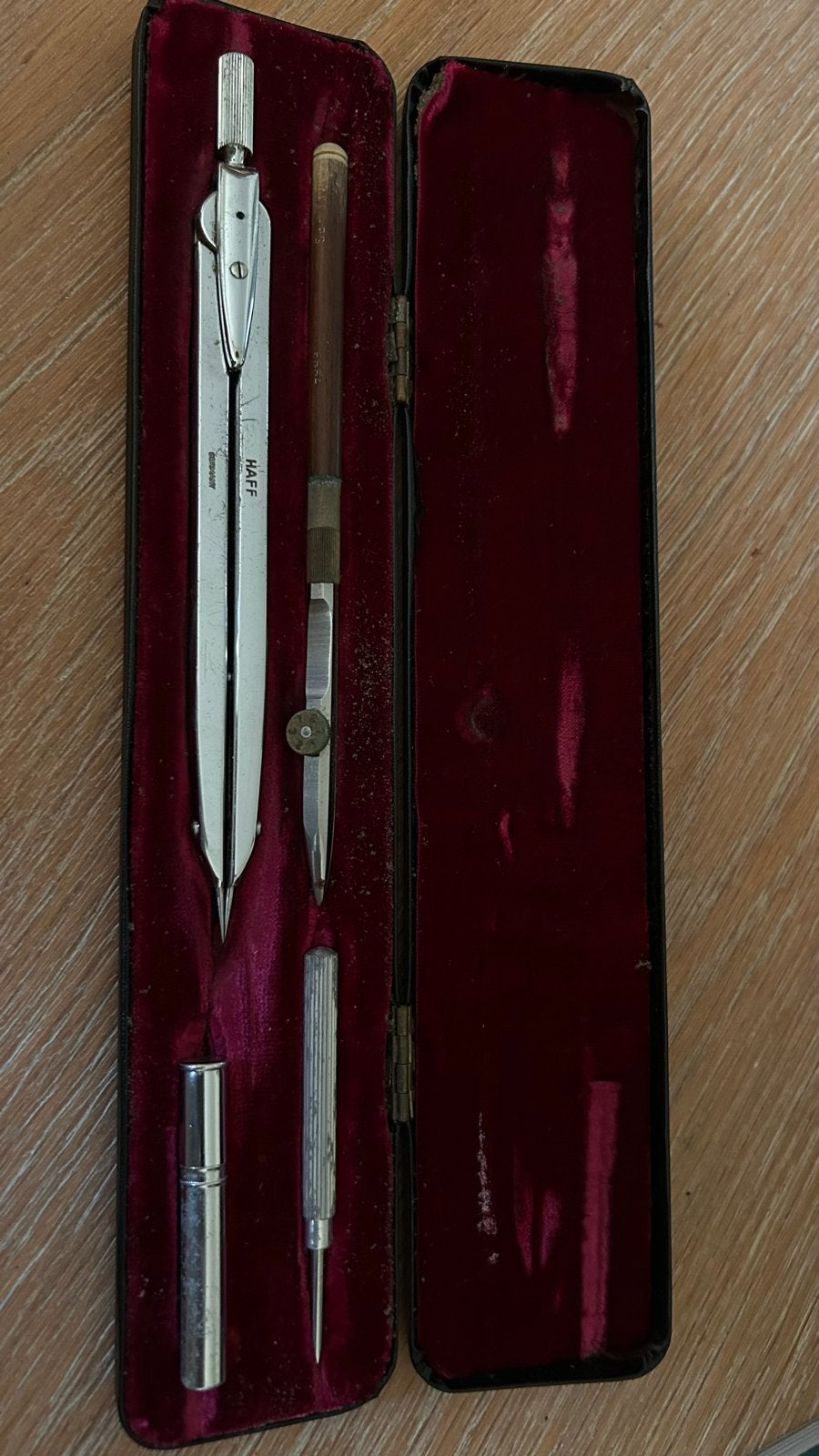 Vintage Haff Passer Set in Etui - Tekengereedschap, Ophalen, Gebruikt, Overige typen