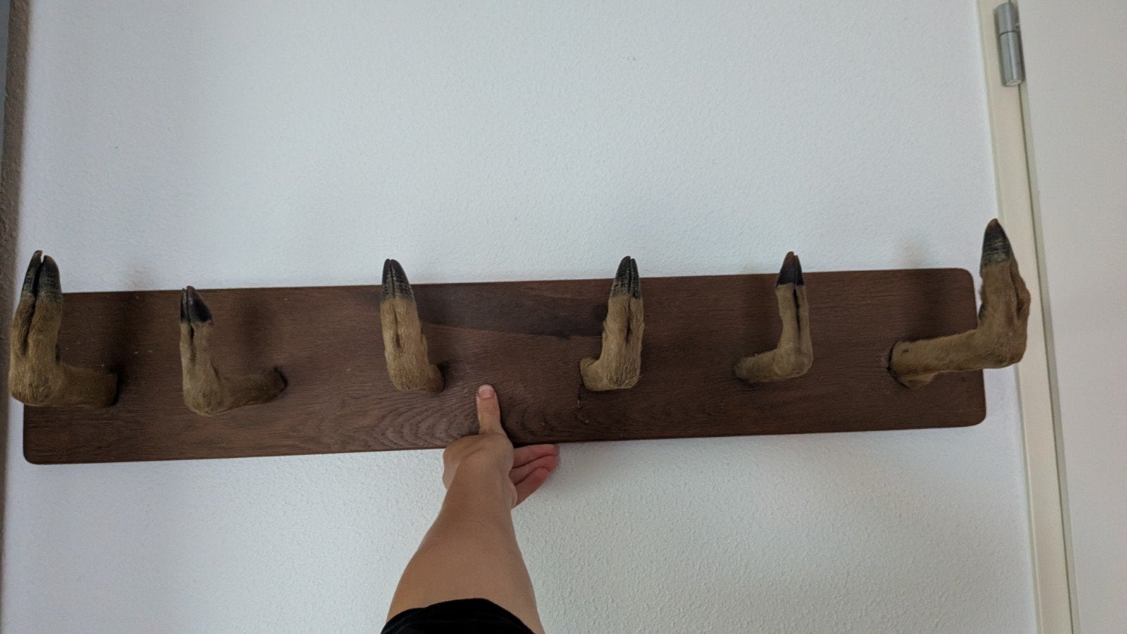 Unieke oude kapstok met hertenpoten - 85 cm lang, Ophalen