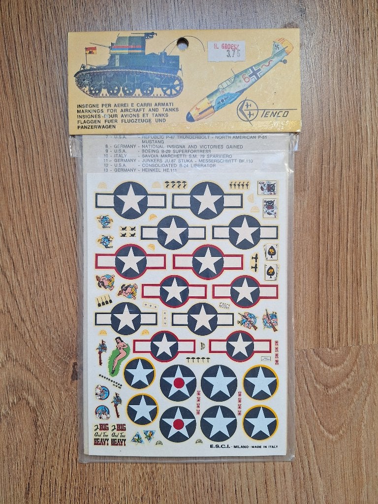 1:72 1/72 ESCI Decals; U.S.A. National Insignia and Victorie, Overige merken, 1:72 tot 1:144, Ophalen of Verzenden, Zo goed als nieuw