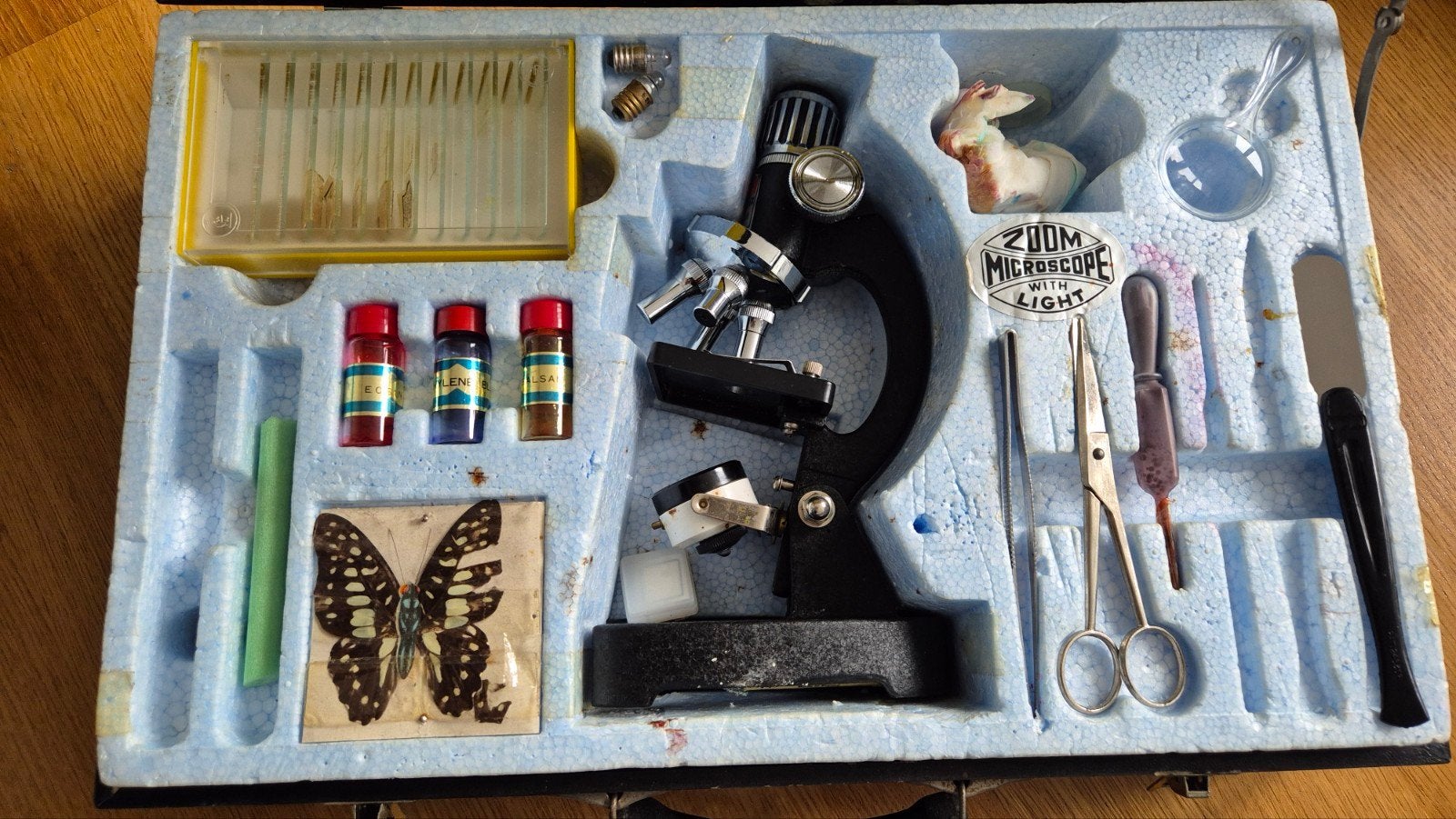 Vintage Zoom Microscoop in koffer, Ophalen of Verzenden, Gebruikt