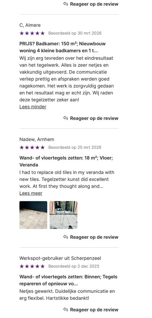Professionele Tegelzetter| Badkamer & wc vloer|Scherpe Prijs, Eén persoon, Cadeaubon