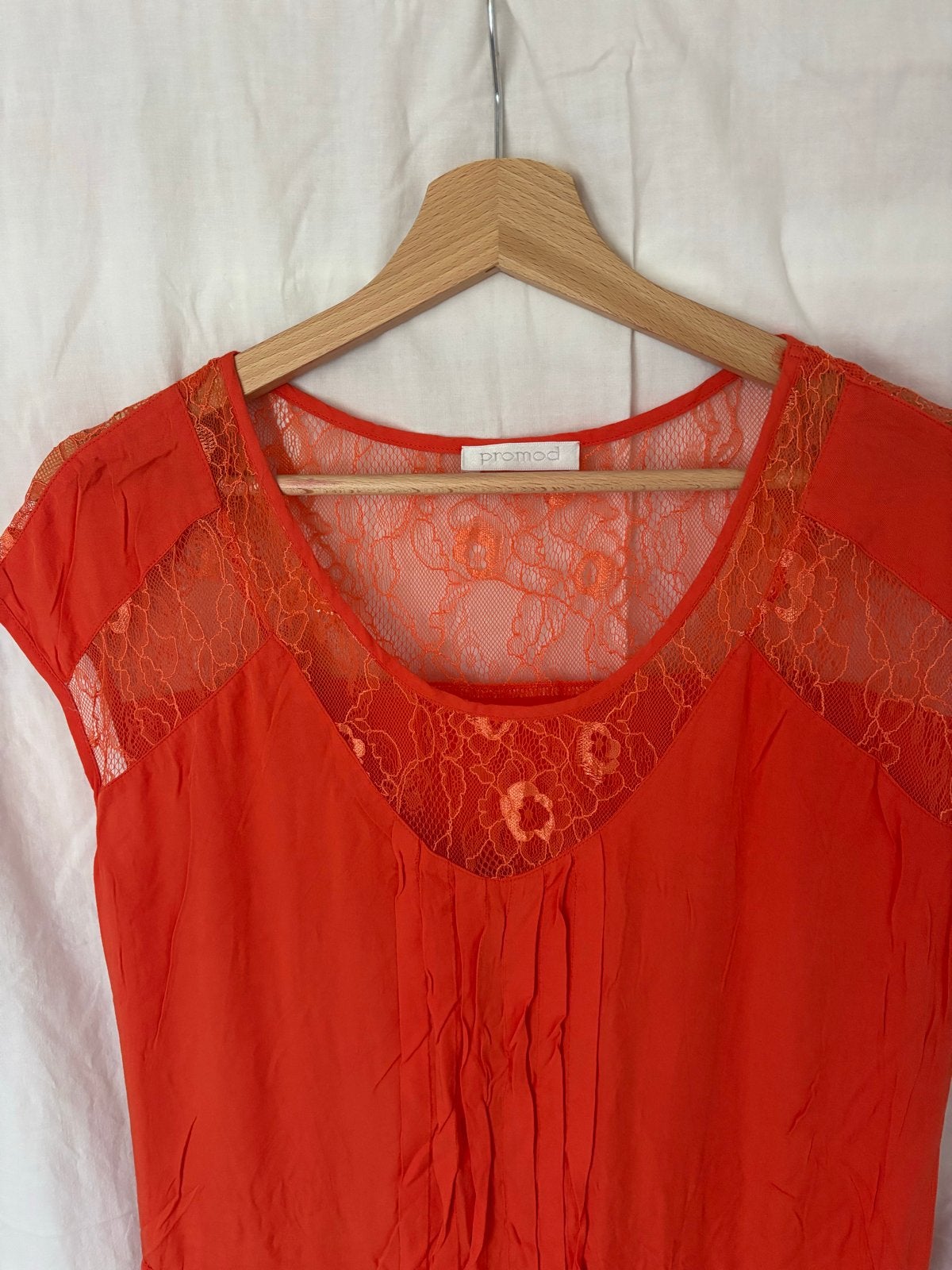 Promod Oranje Jurk met Kanten Details - Maat 38, Kleding | Dames, Maat 38/40 (M), Oranje, Ophalen of Verzenden, Zo goed als nieuw