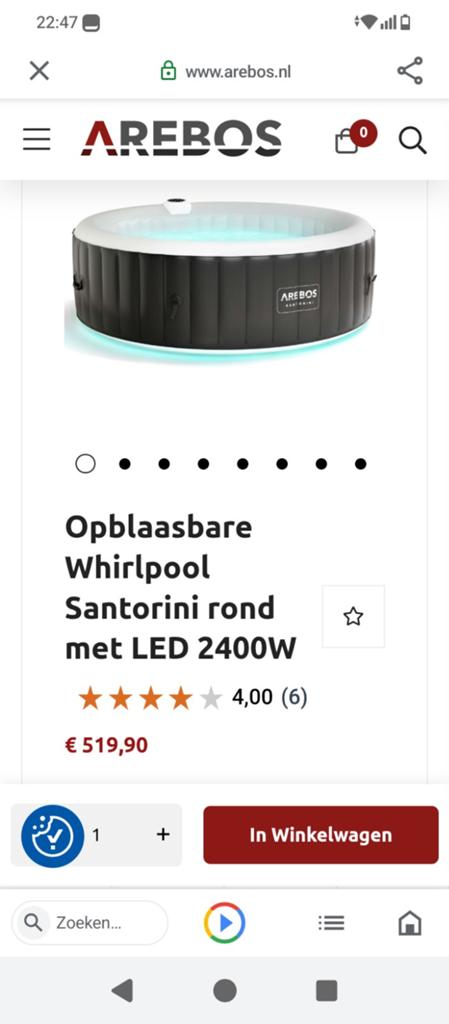 Arebos Santorini jacuzzi 6 persoons ZGAN, Kohln, ., Ophalen of Verzenden, Zo goed als nieuw