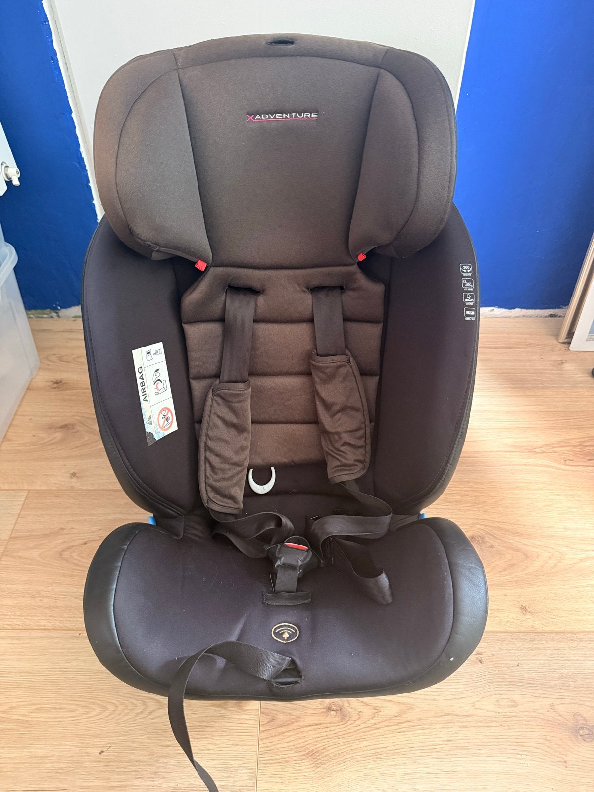 X-Adventure autostoel 0-36 kg met Isofix en autogordel, Autogordel of Isofix, Gebruikt, Verstelbare rugleuning, Ophalen