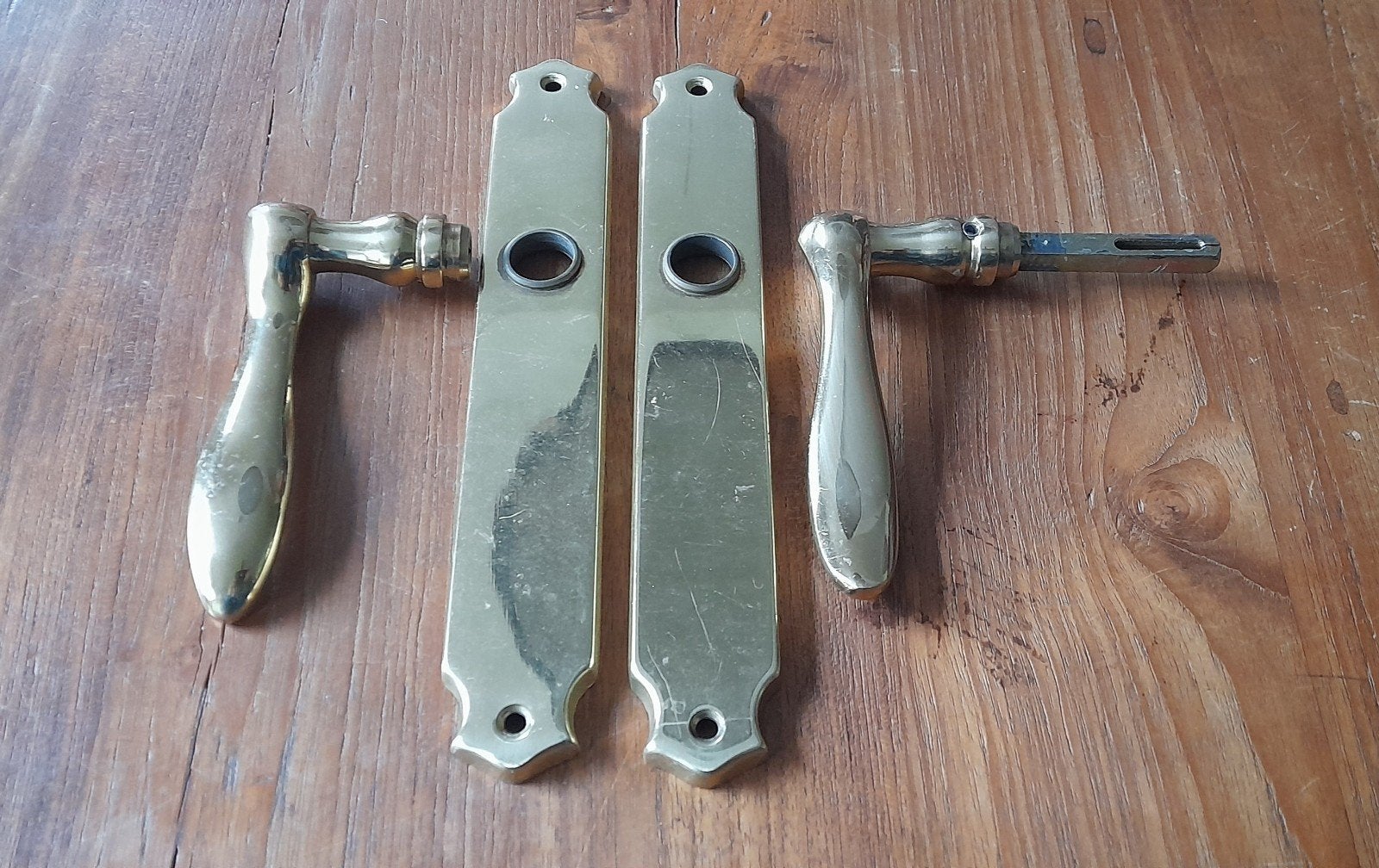 Messing deurklink compleet, Doe-het-zelf en Verbouw, Ophalen of Verzenden, Koper of Messing, Klink of Kruk