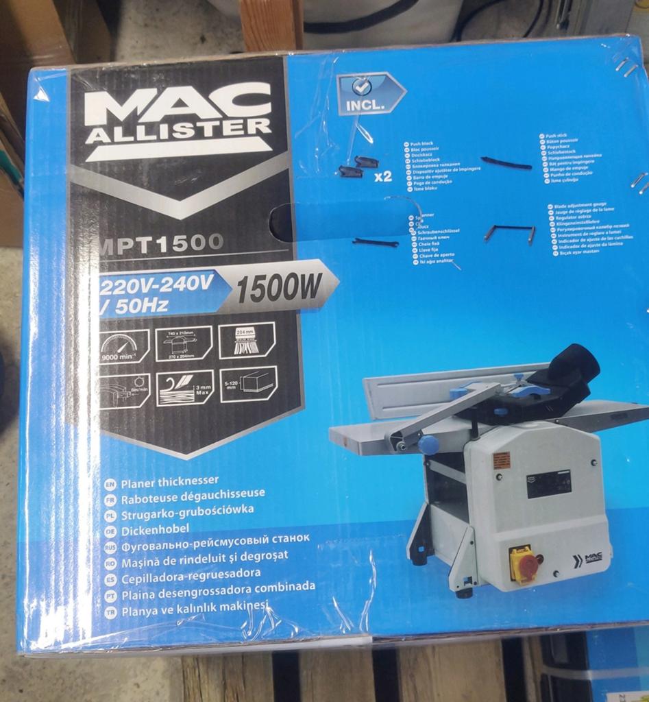 Mac Allister MPT1500 Schaafmachine 1500W, Doe-het-zelf en Verbouw, Gereedschap | Overige machines, Nieuw, Ophalen