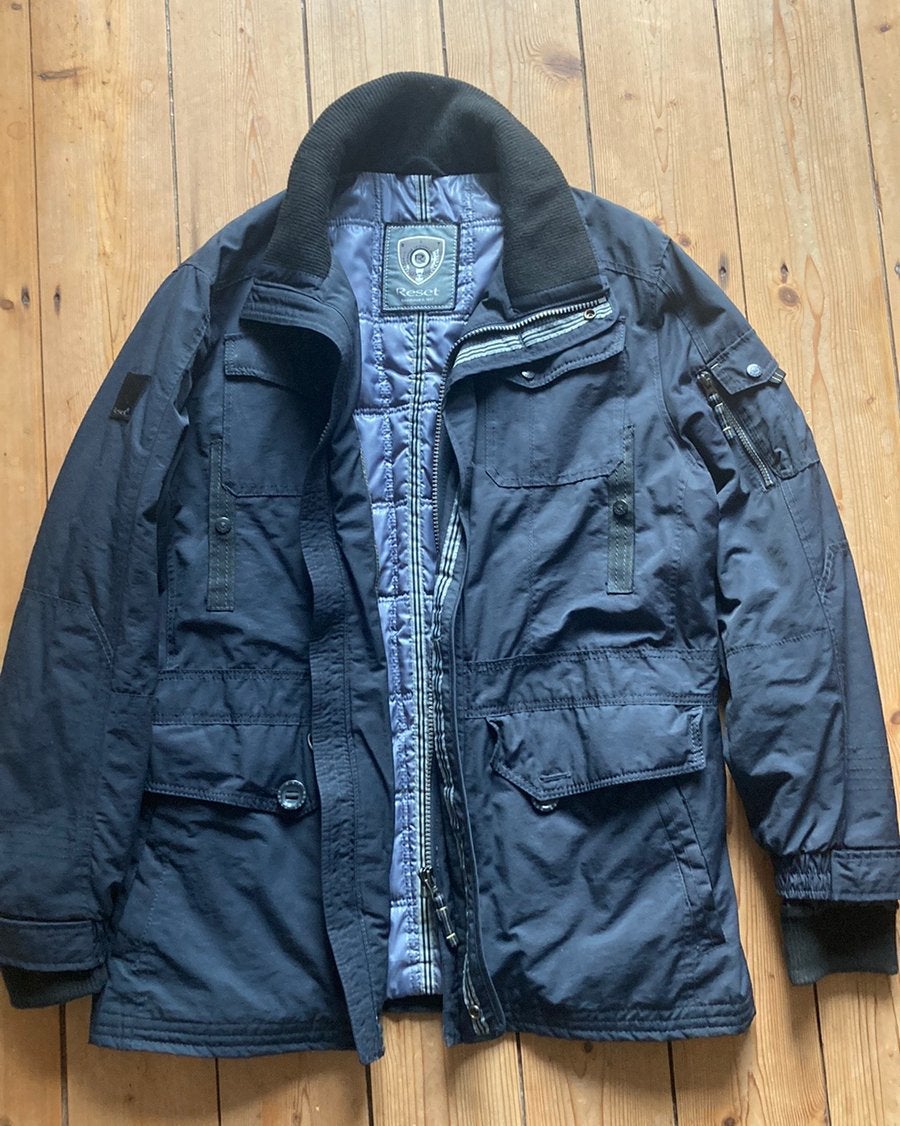 Jas winterjas jack Reset Outerwear blauw ongeveer maat L, Kleding | Heren, Ophalen of Verzenden, Gedragen, Maat 52/54 (L), Blauw