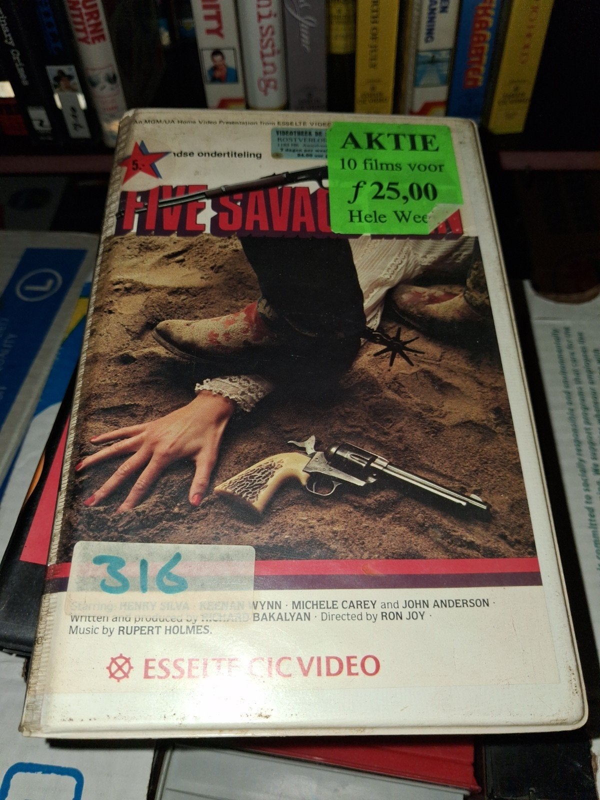 Betamax ex-rental  - Five Savage Men, Vanaf 16 jaar, Ophalen of Verzenden, Gebruikt