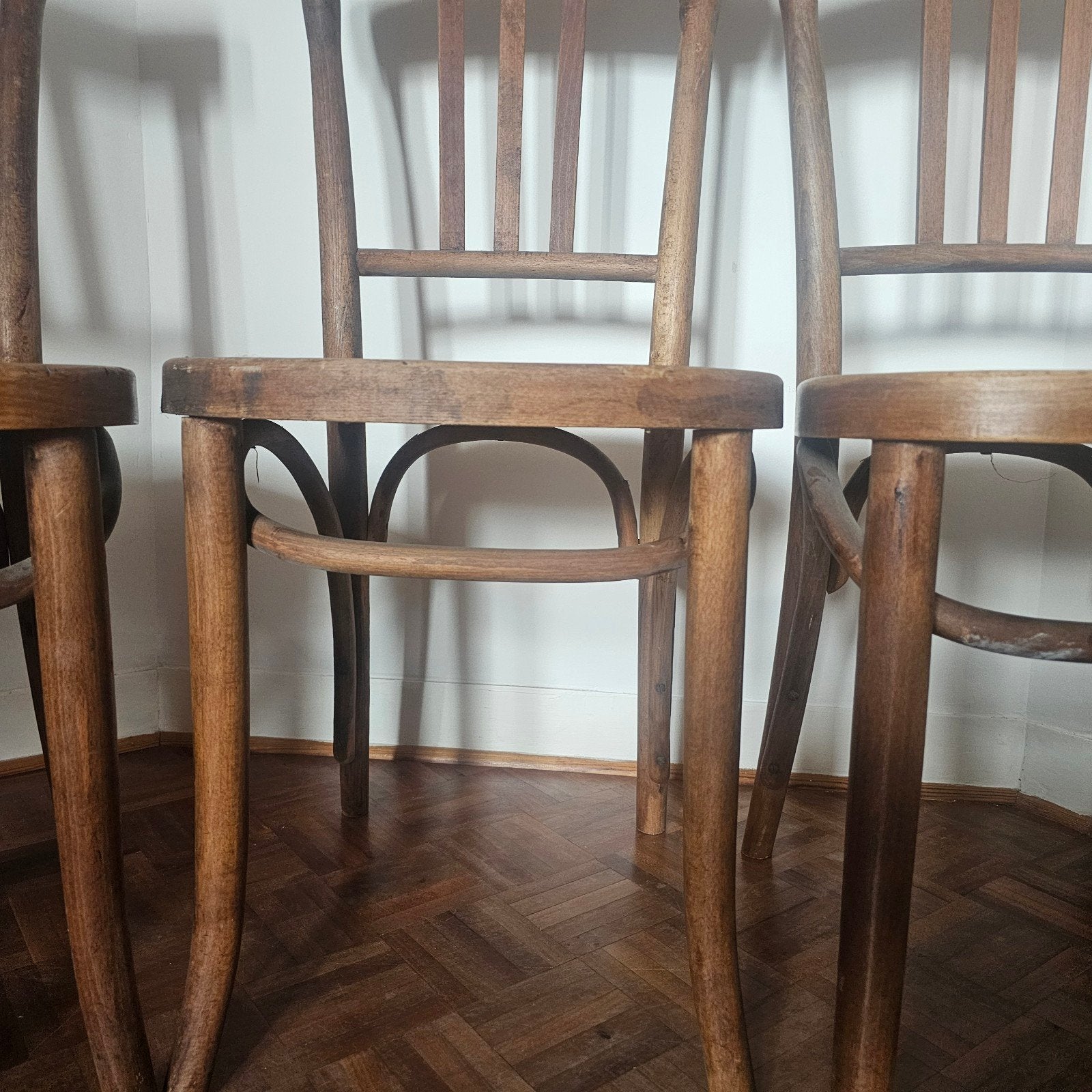 4 Ongeschilderde Originele Thonet Stoelen, Ophalen