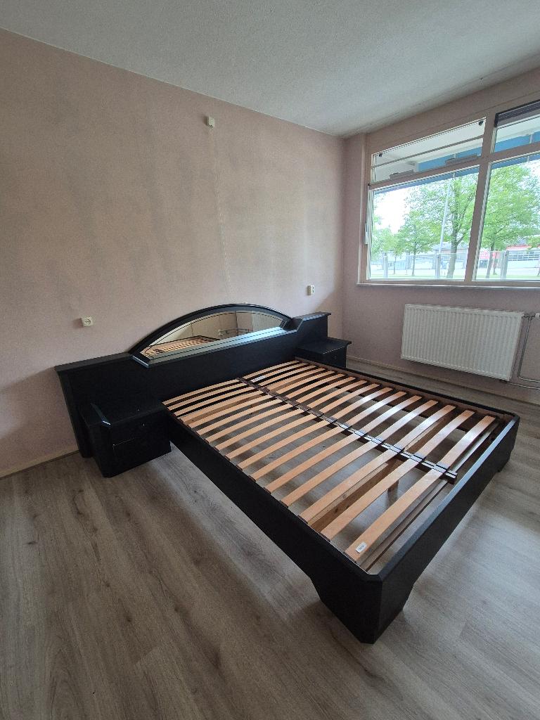 Zwart bed 160-200 cm, Ophalen, Gebruikt, Zwart, Tweepersoons