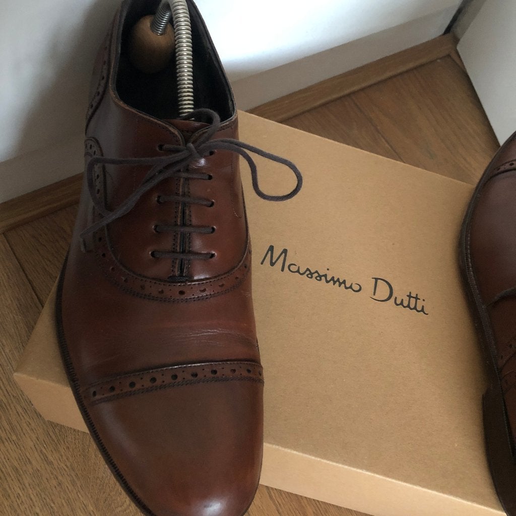 Mooie bruine leren schoenen Massimo Dutti, Bruin, Ophalen of Verzenden, Zo goed als nieuw, Massimo Dutti