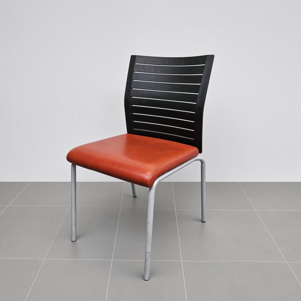 Steelcase kantoorstoel - oranje skai, Huis en Inrichting, Niet ingevuld, Gebruikt, Niet ingevuld, Niet ingevuld